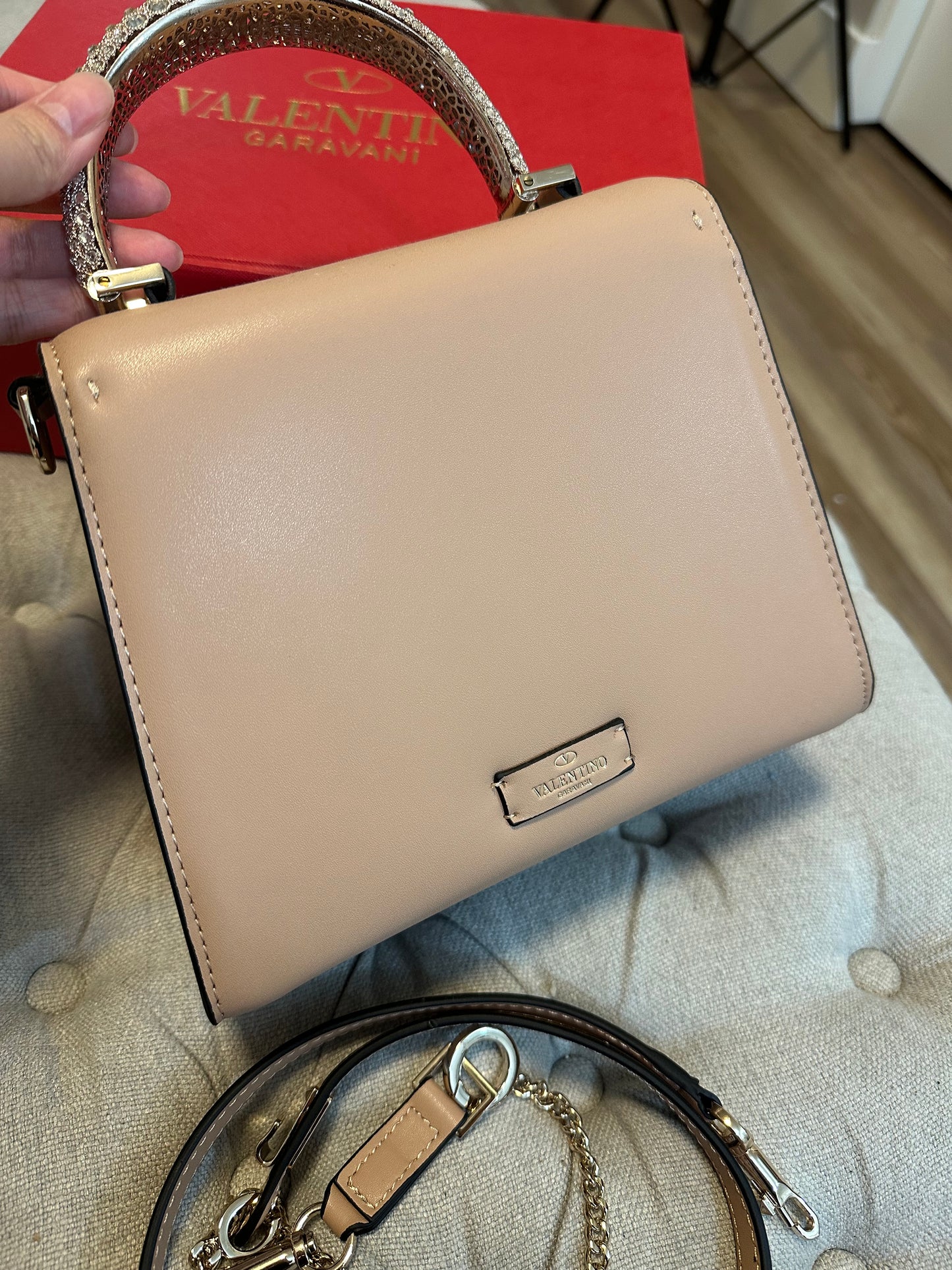 Valentino MIRROR beige bag