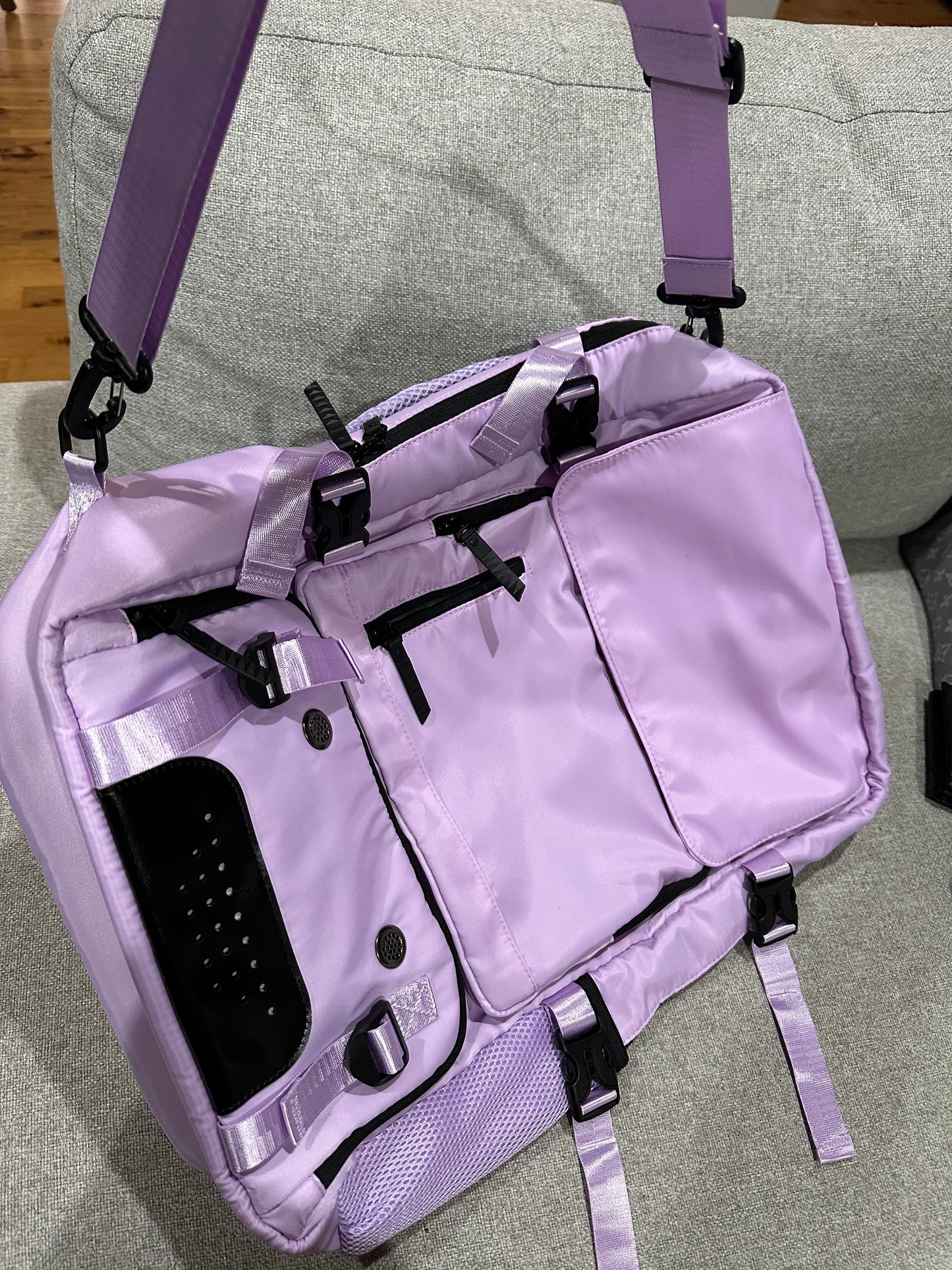 Purple travel backpack