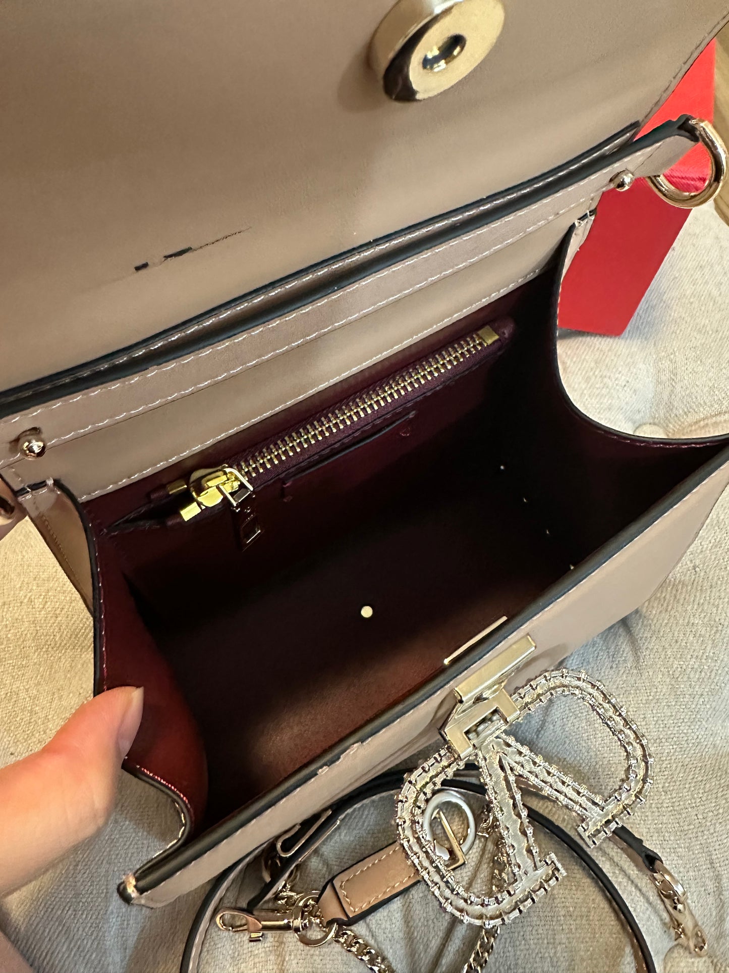 Valentino MIRROR beige bag