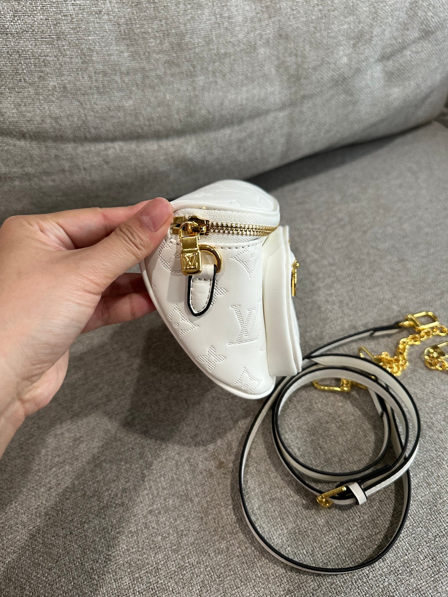LV white bum bag