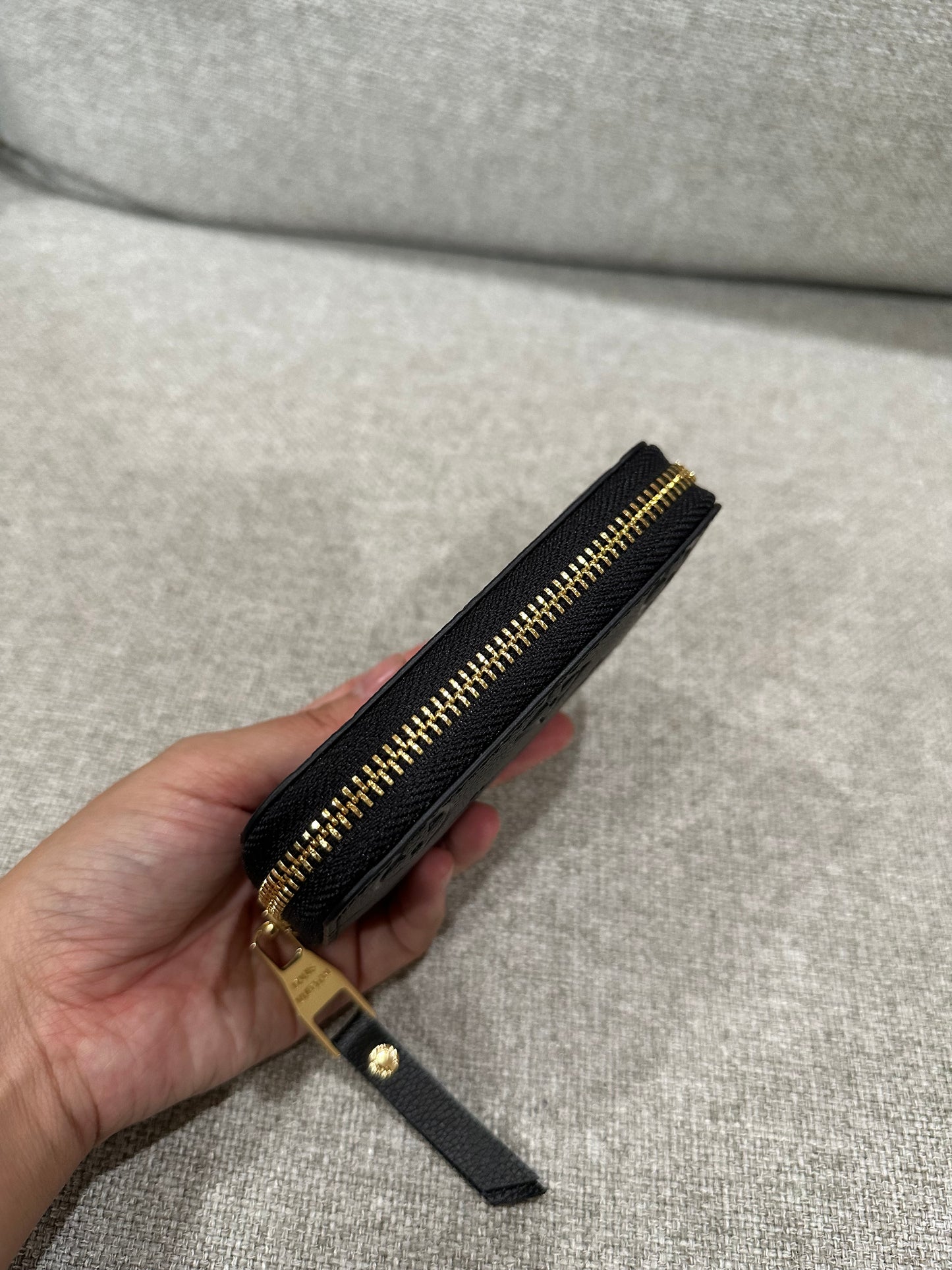 LV black mini zip wallet