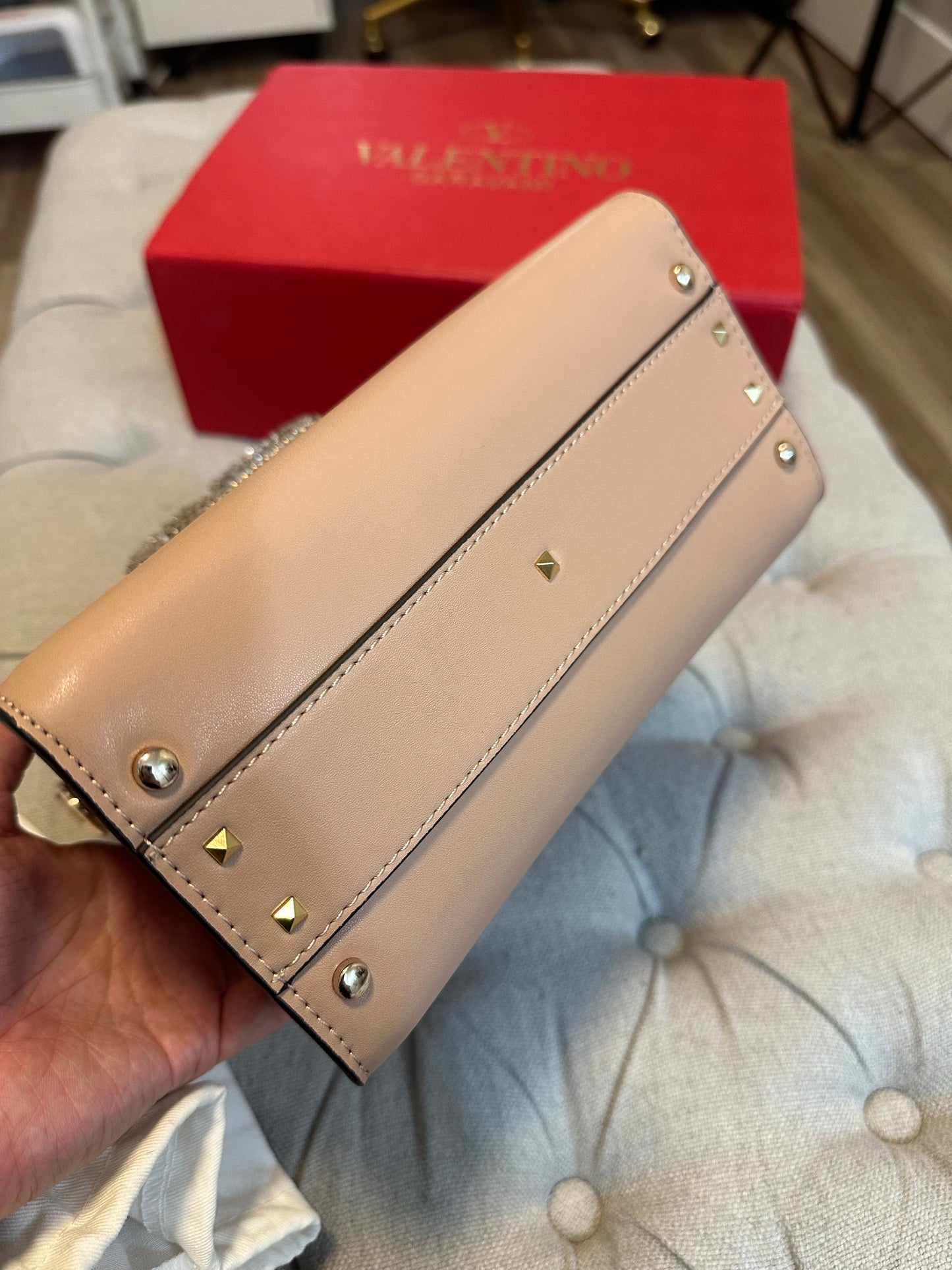 Valentino MIRROR beige bag