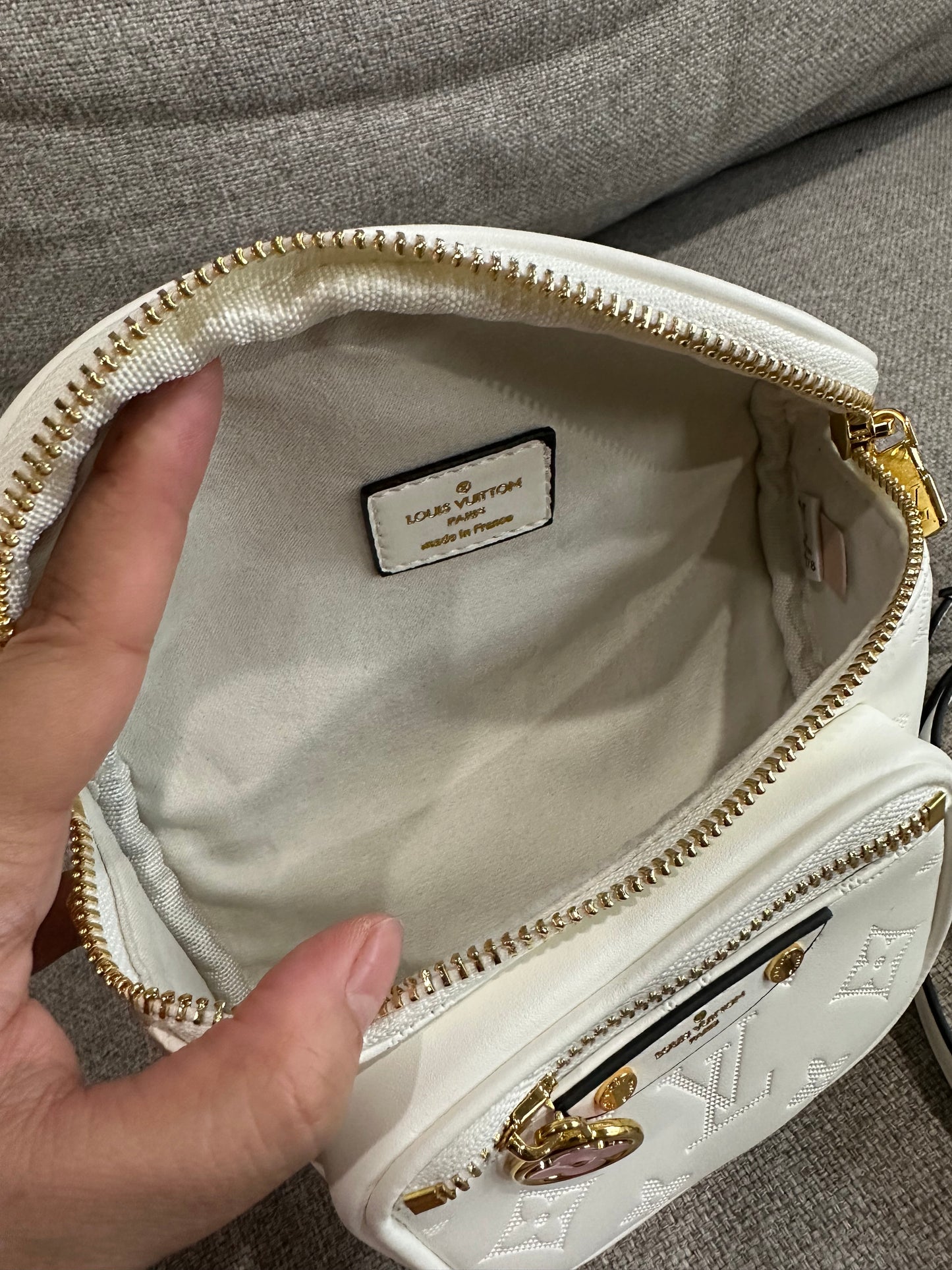 LV white bum bag