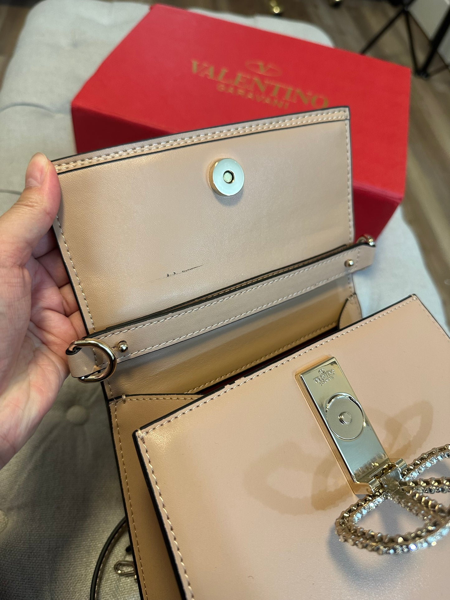 Valentino MIRROR beige bag