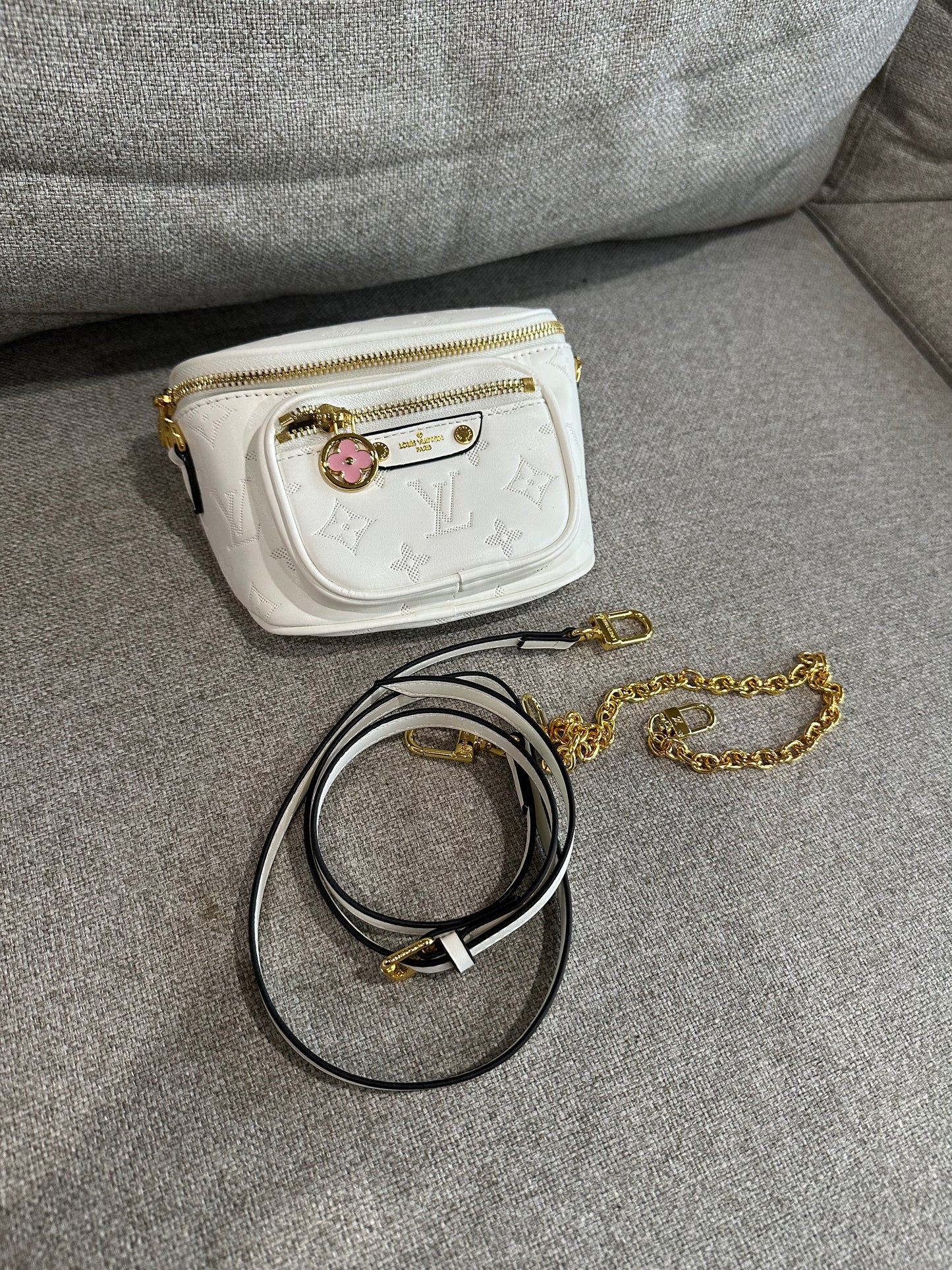 LV white bum bag