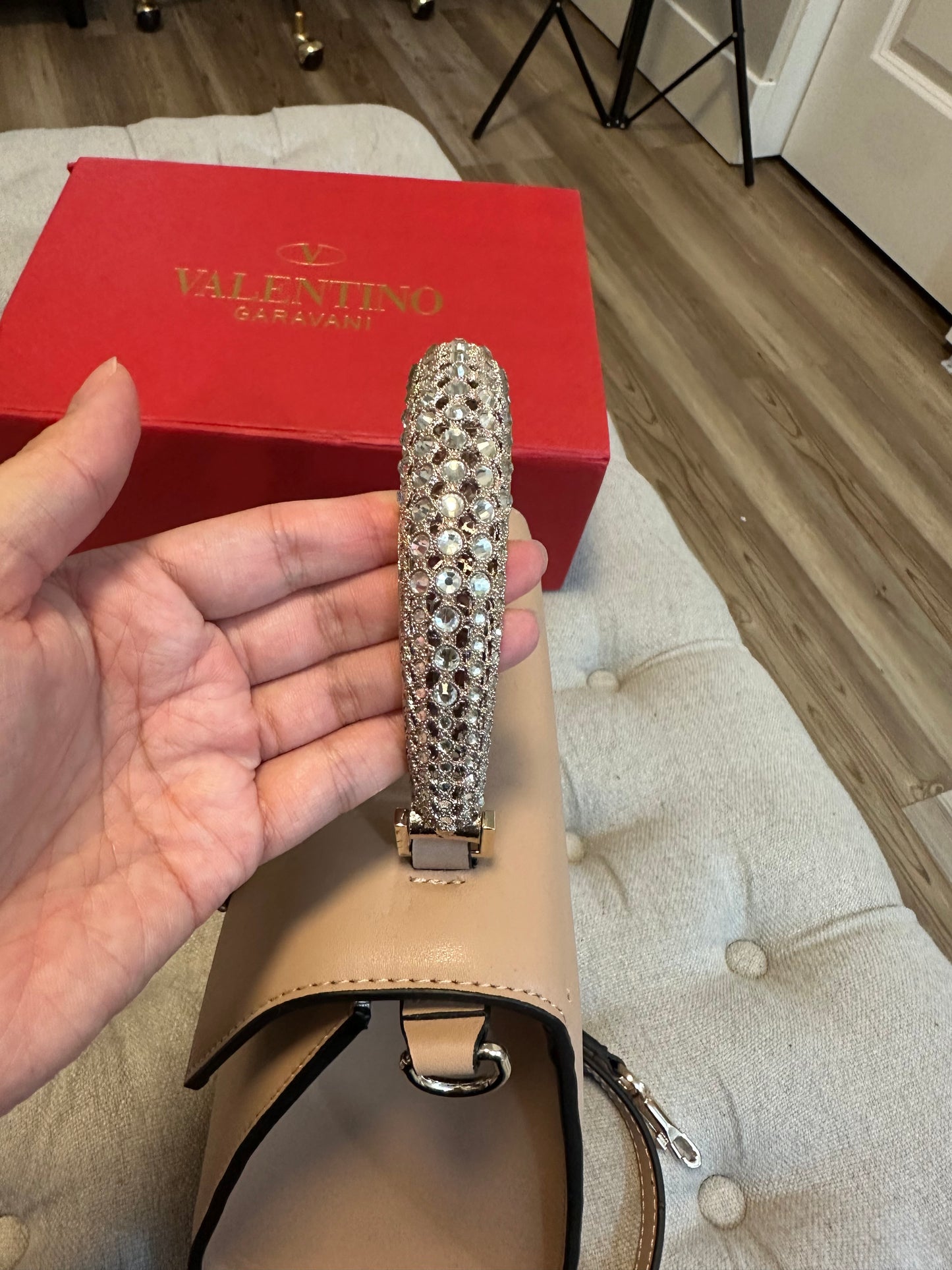 Valentino MIRROR beige bag