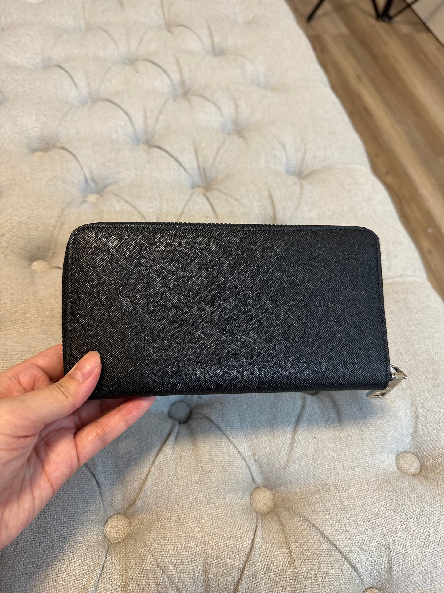 Prada black long wallet