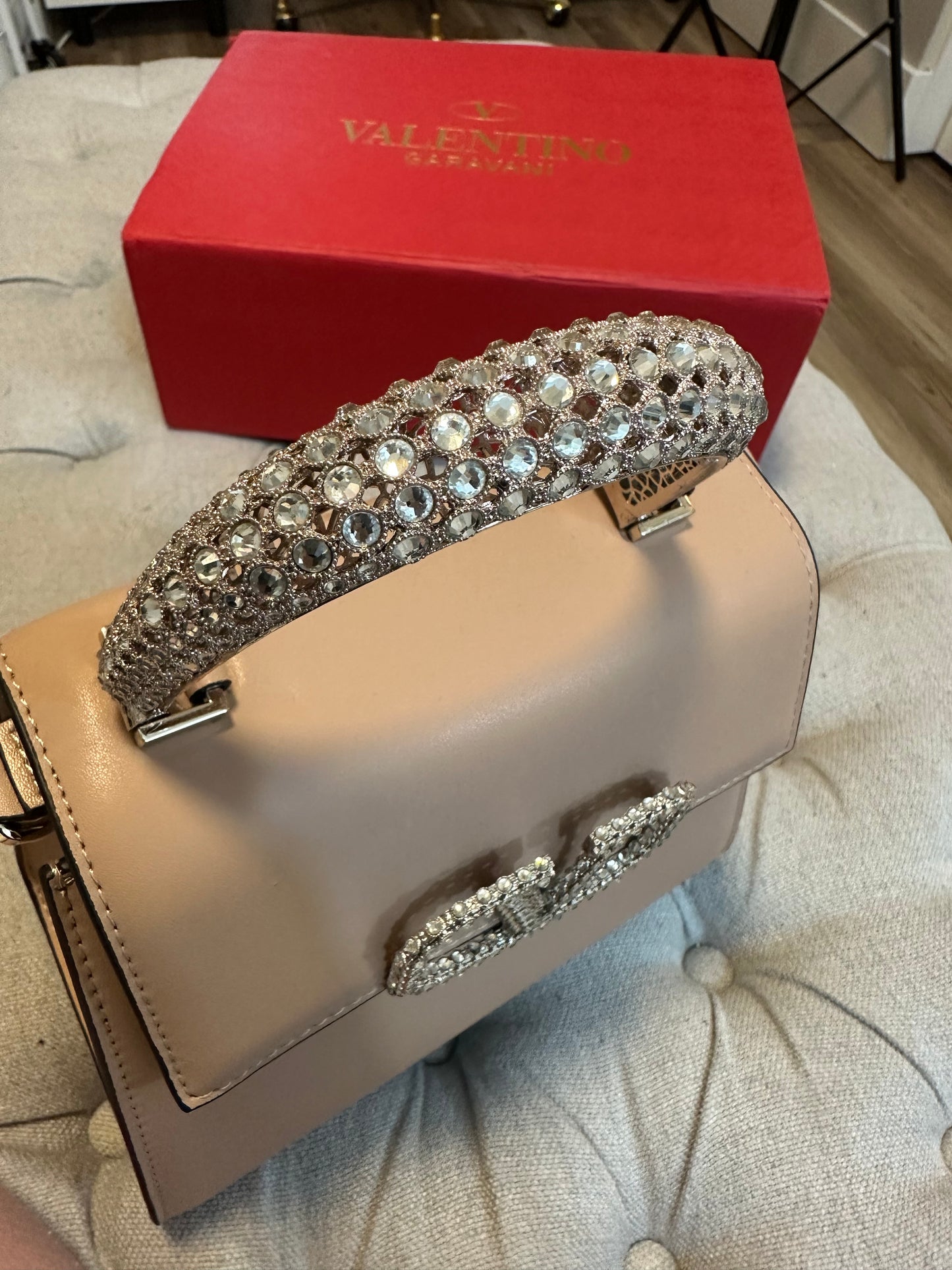 Valentino MIRROR beige bag