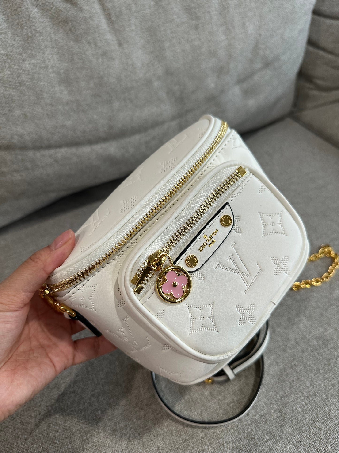 LV white bum bag