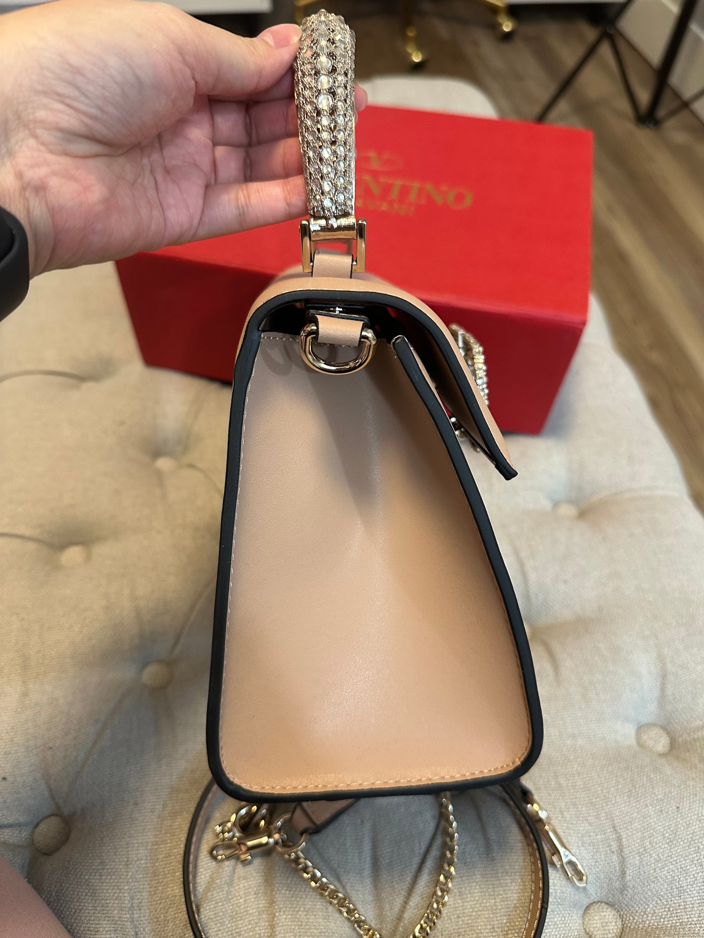 Valentino MIRROR beige bag