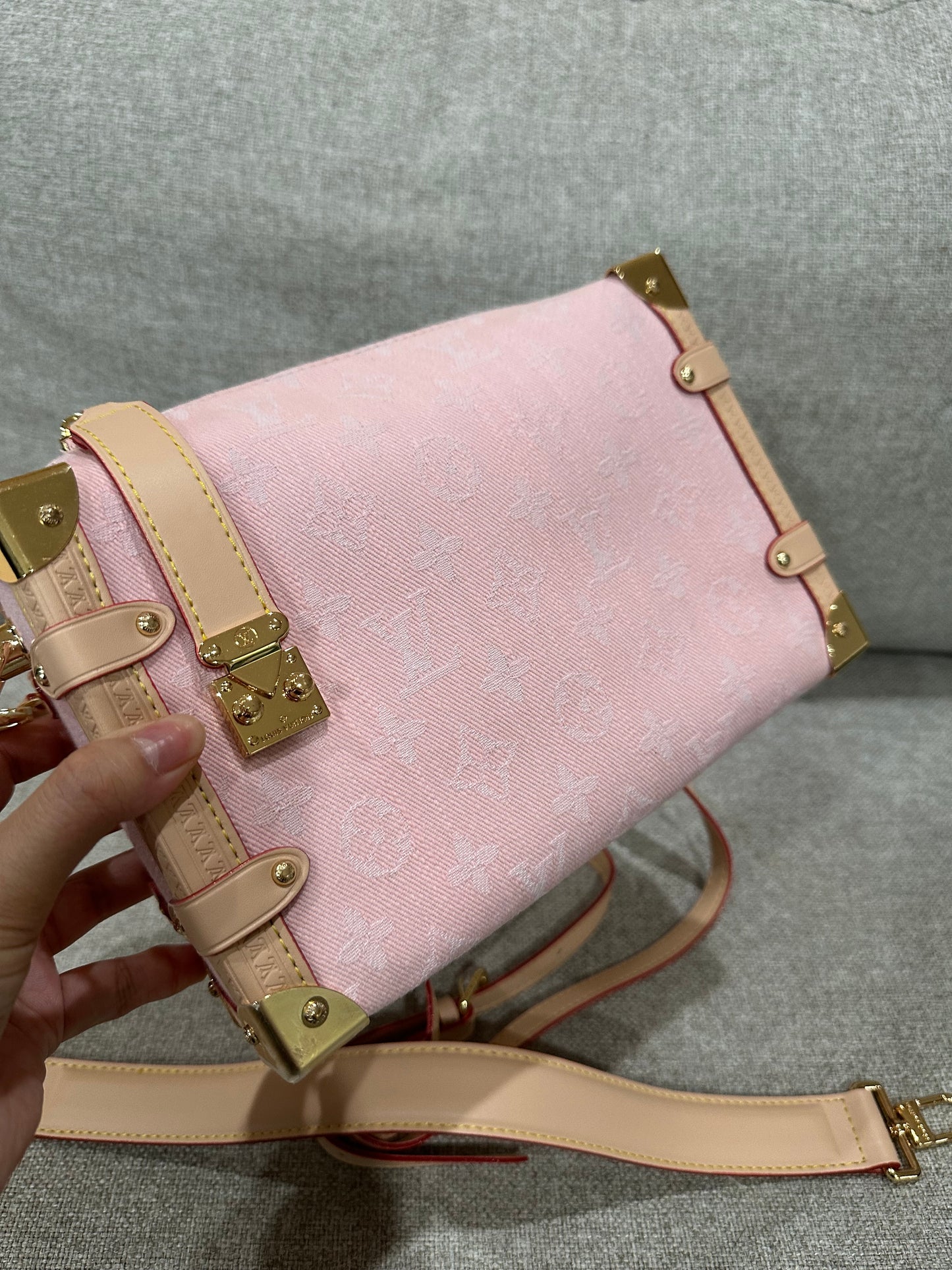 LV pink trunk case