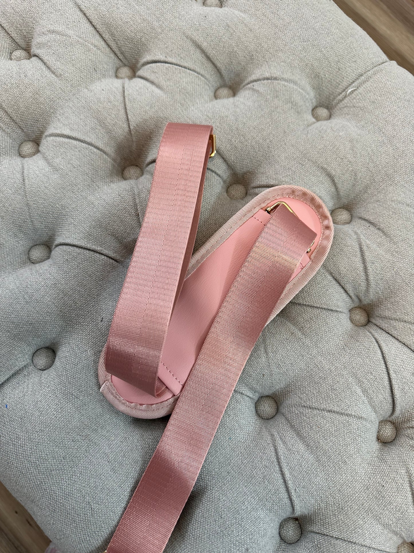 Pink duffel bag