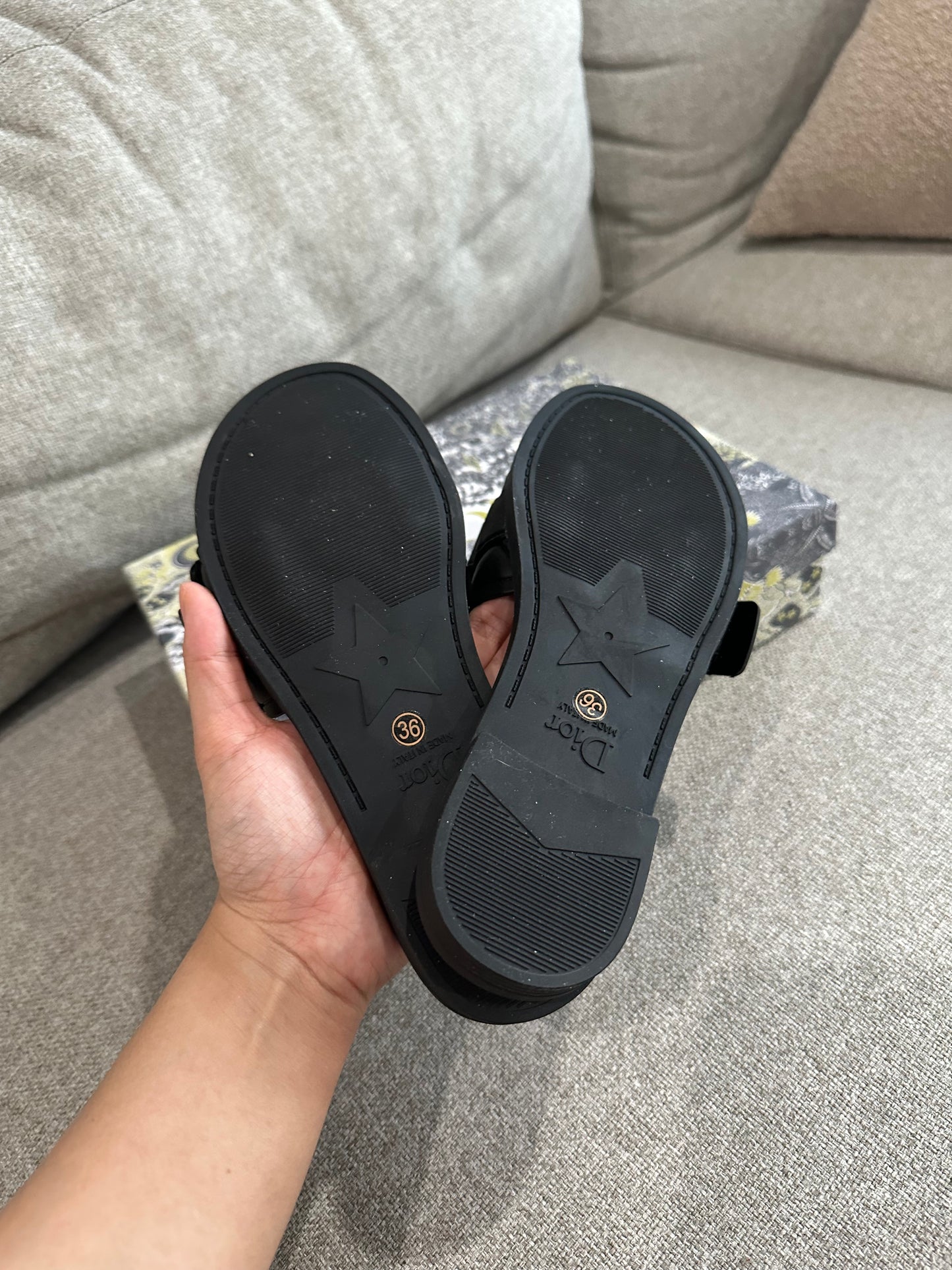 Dior black sandals EU36