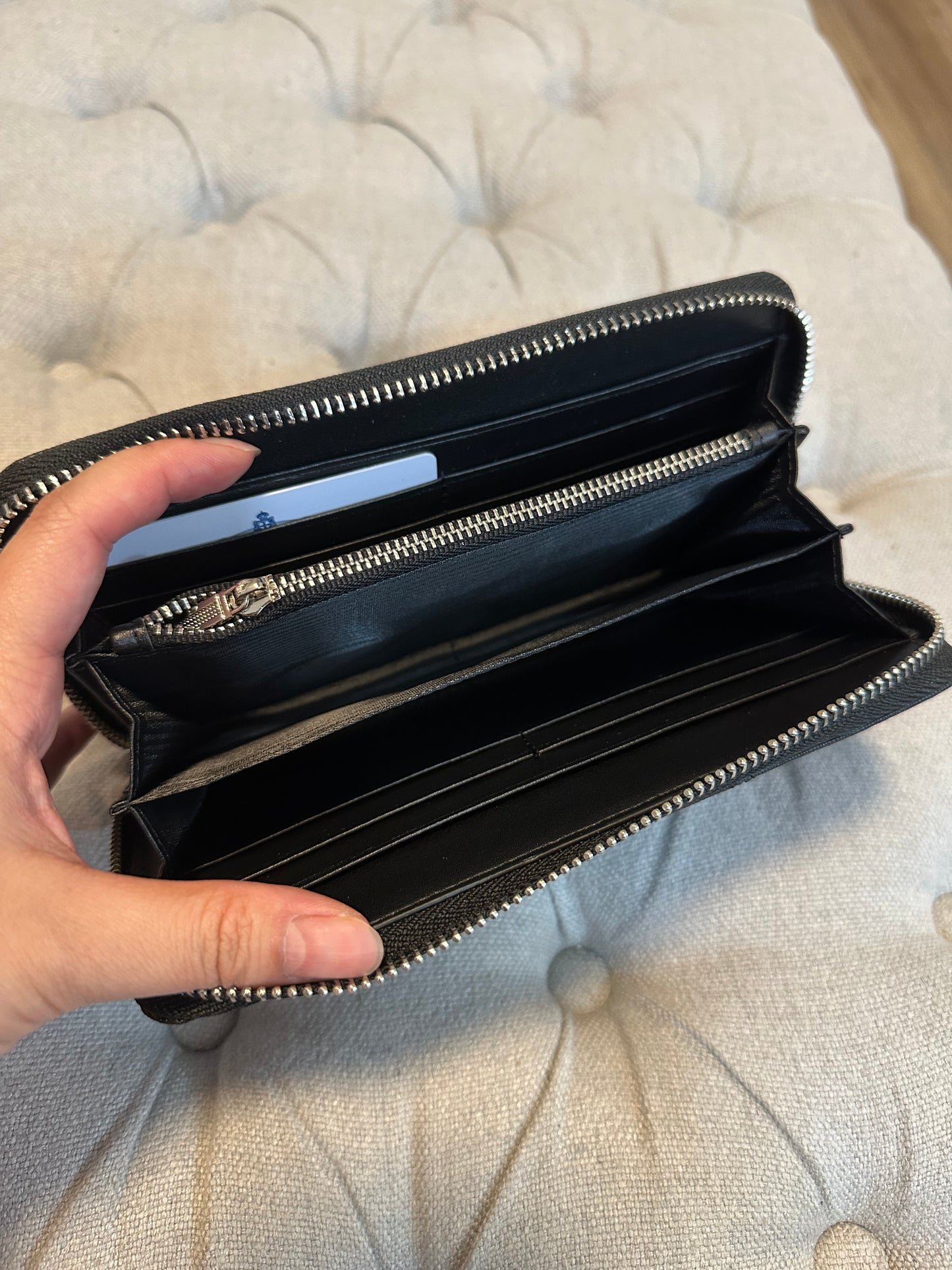 Prada black long wallet