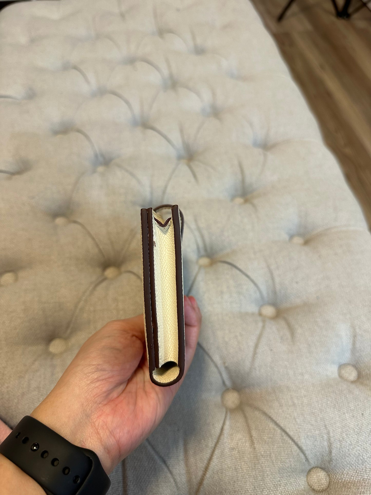 Hermes cream long wallet