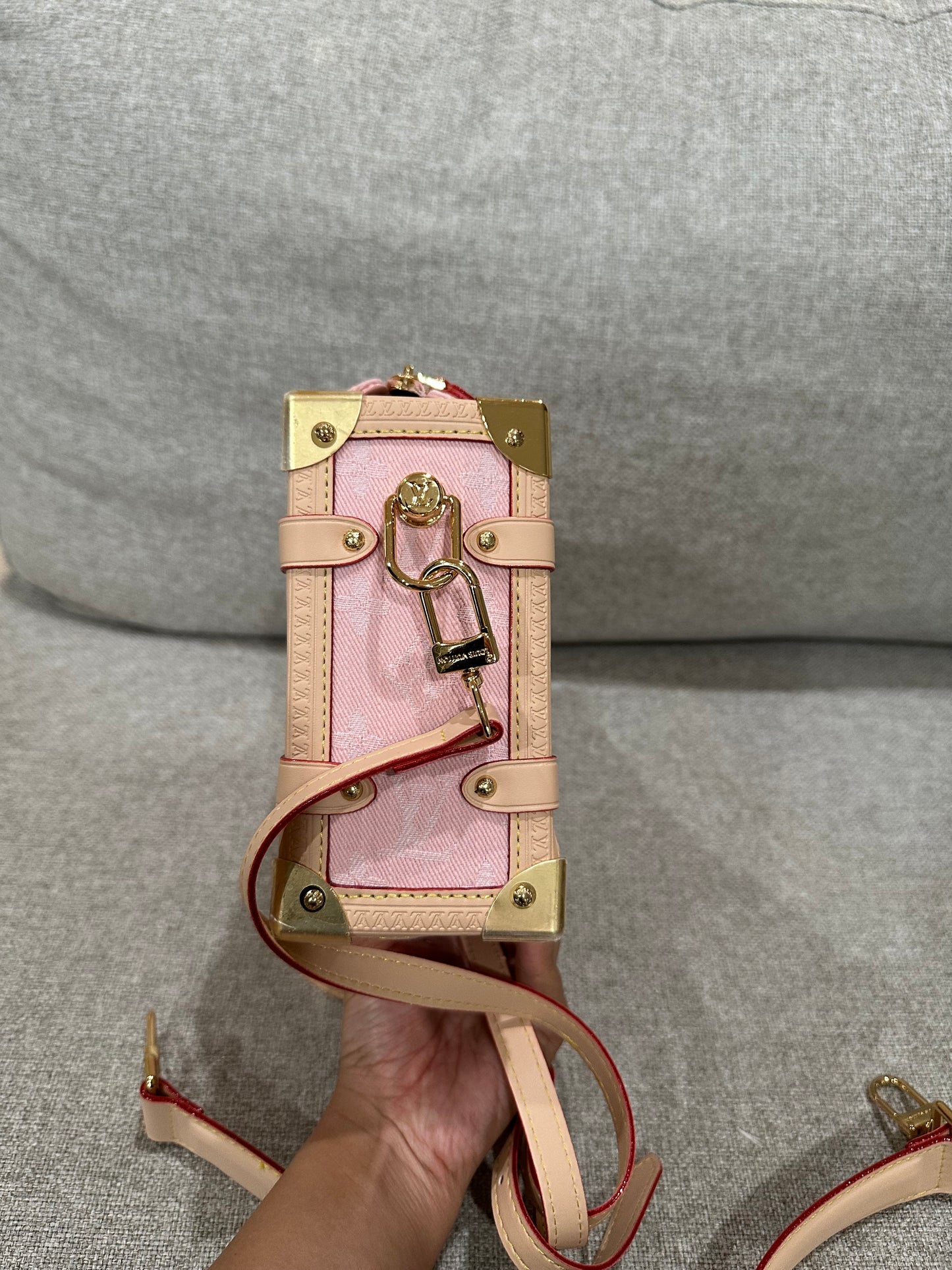 LV pink trunk case