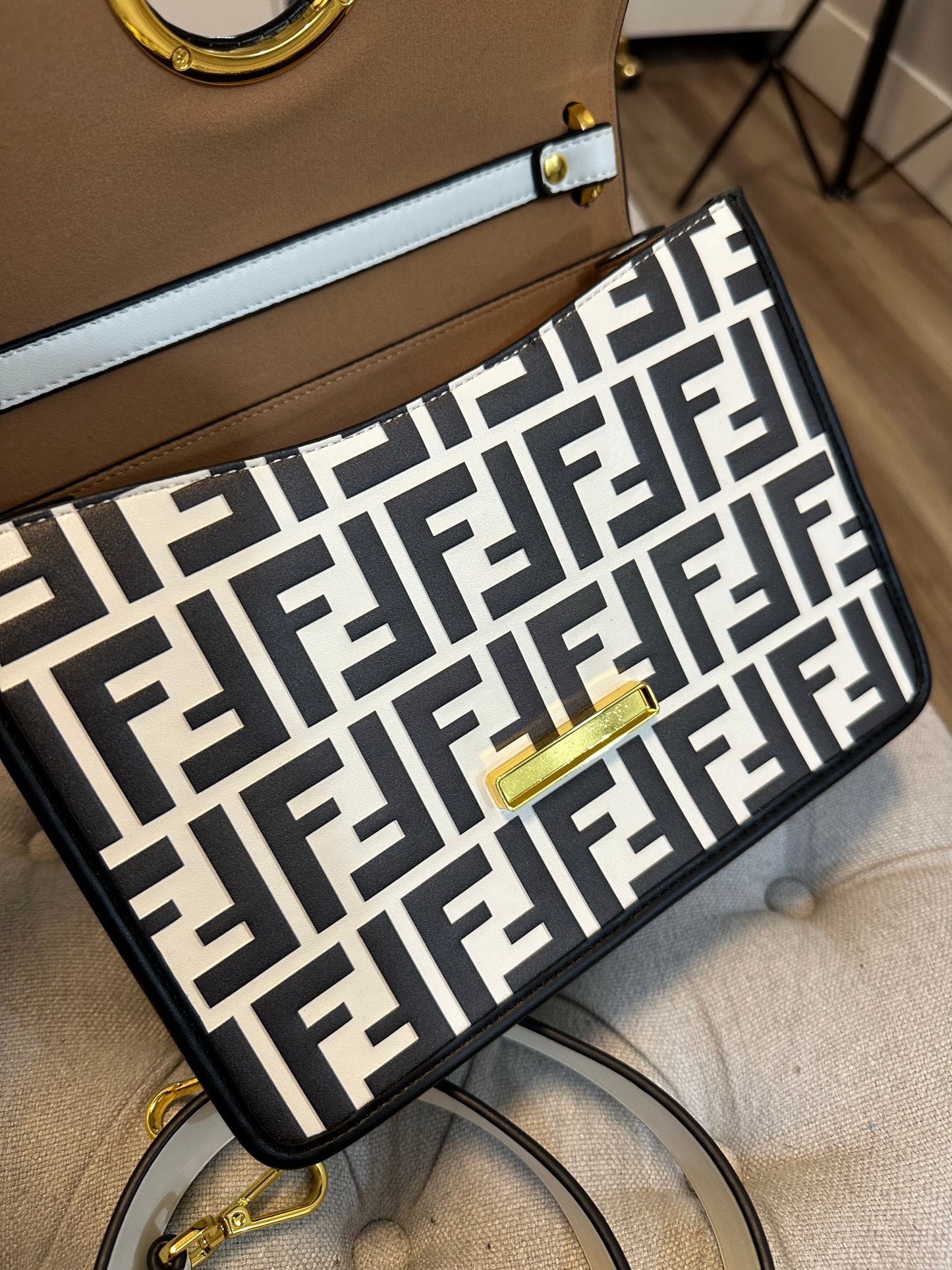 Fendi black/white bag