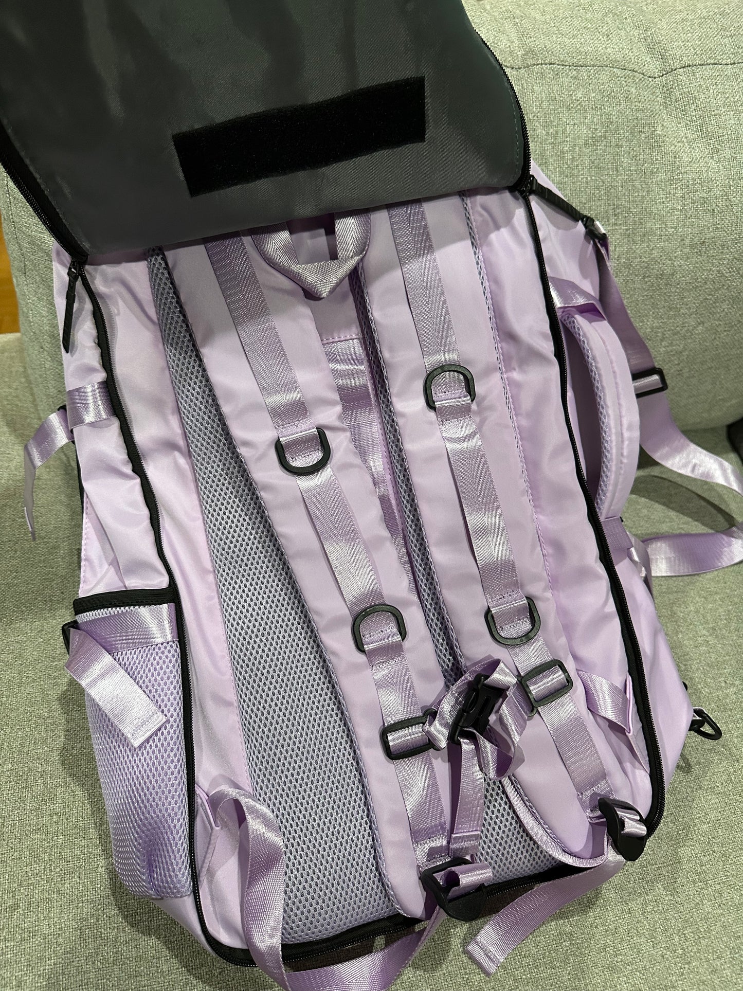 Purple travel backpack