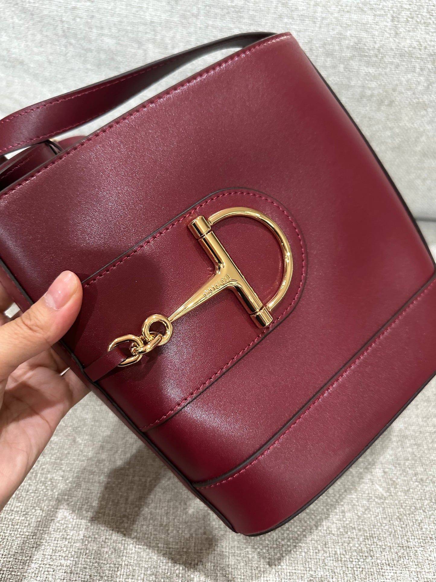 Gucci red bucket bag