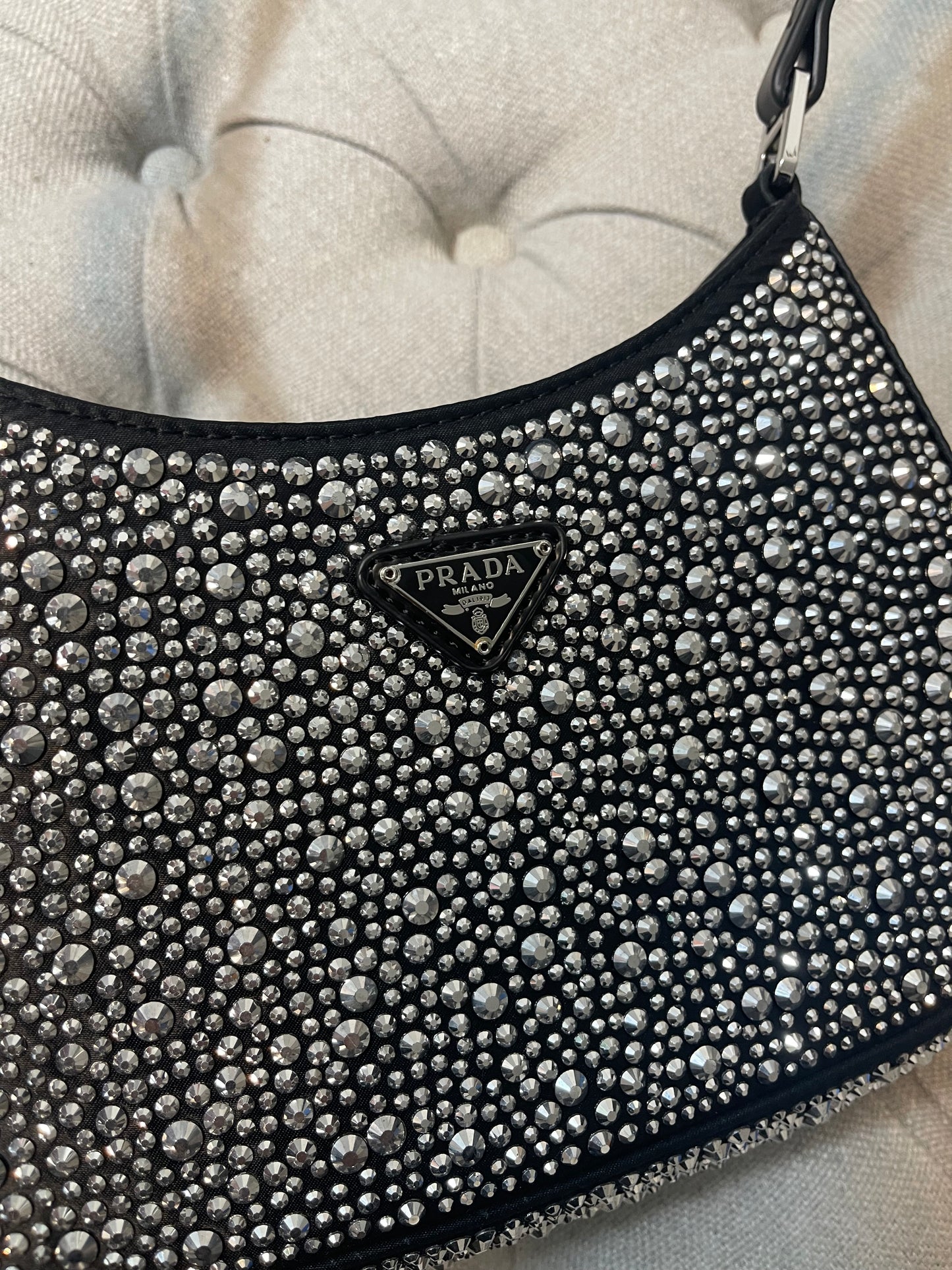 Prada black sparkly shoulder bag