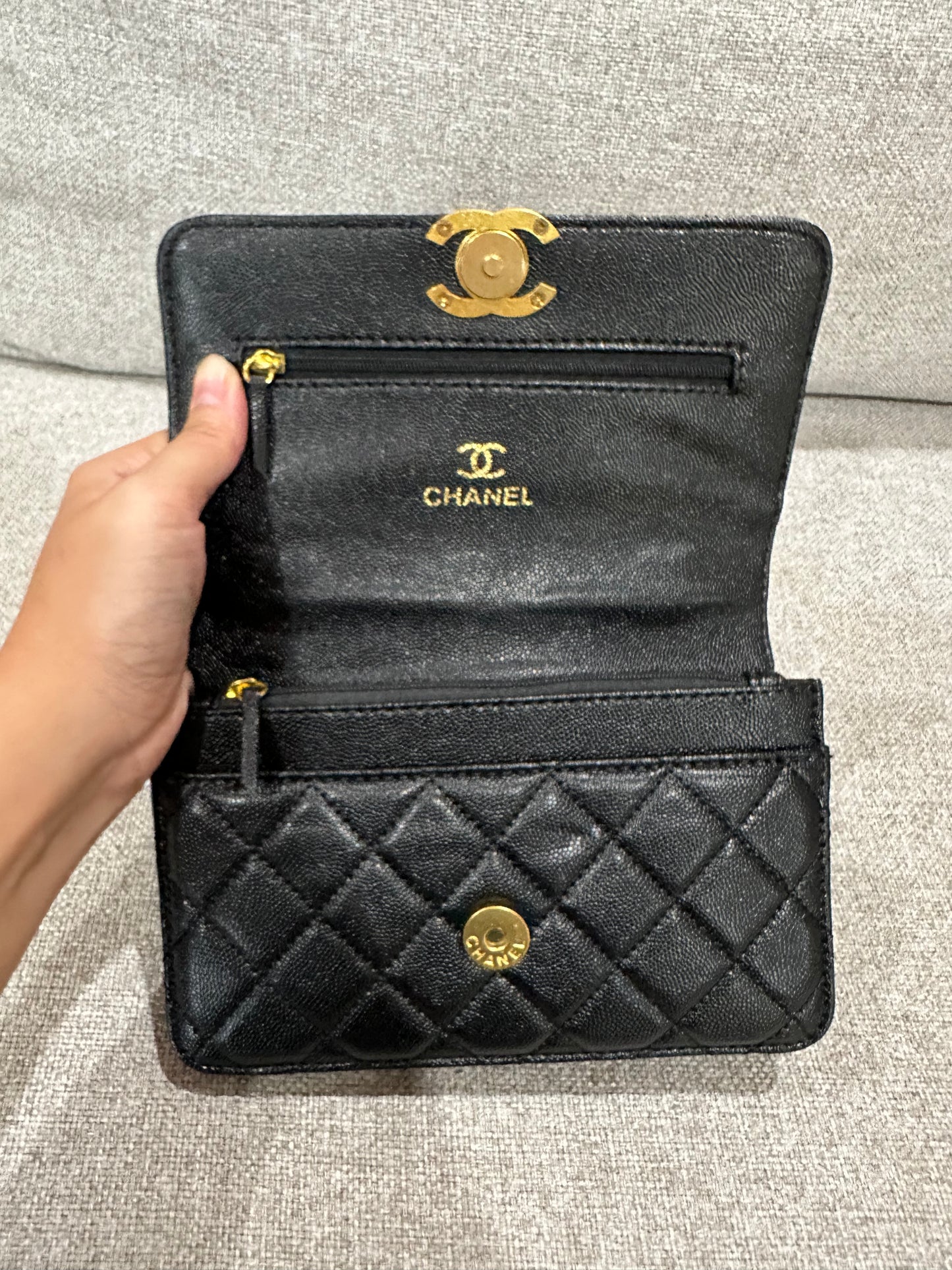 Chanel black chain bag