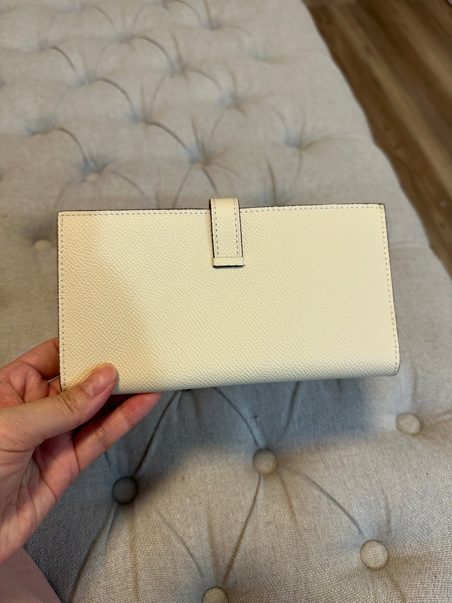 Hermes cream long wallet