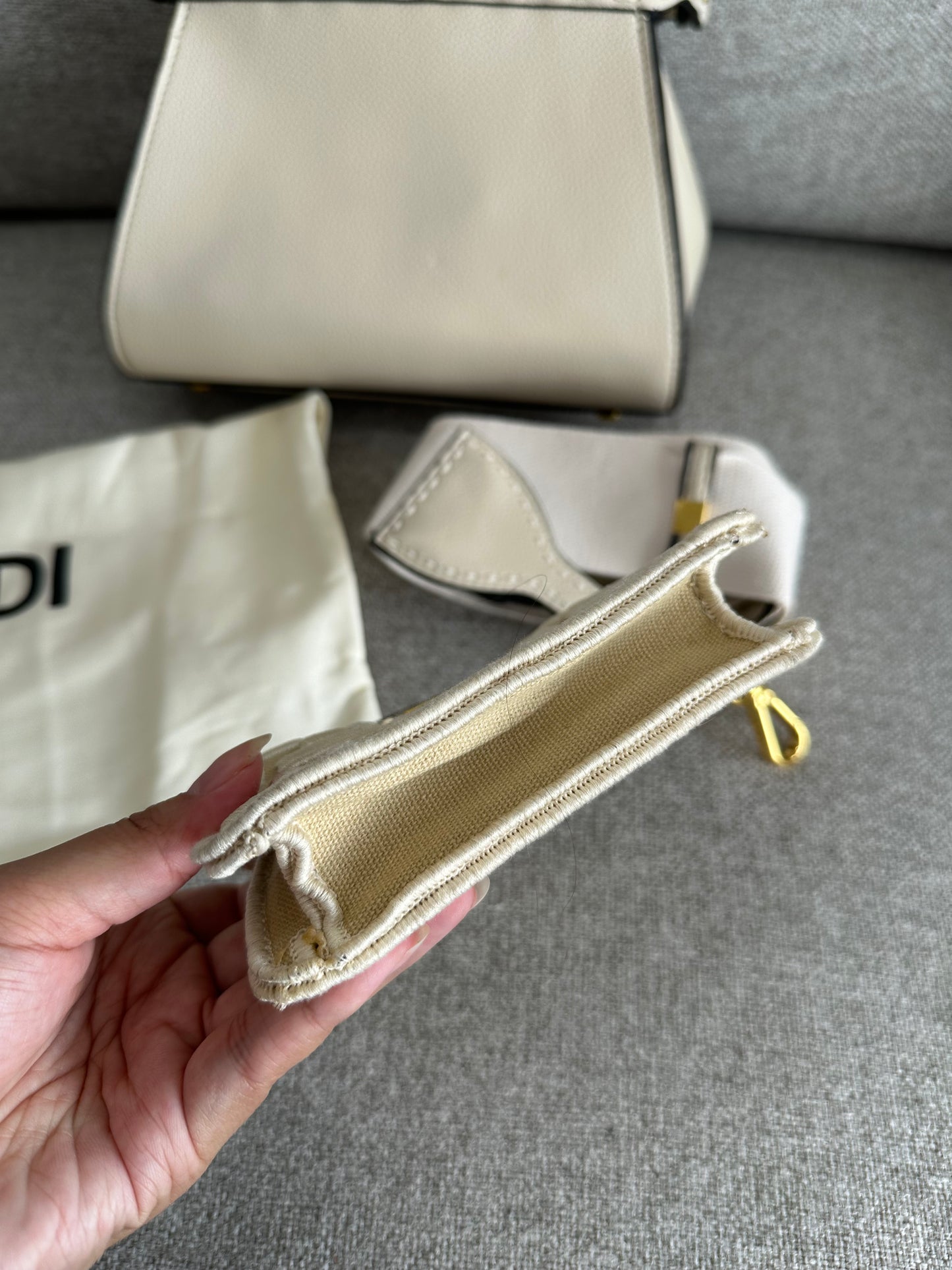 Fendi cream bag