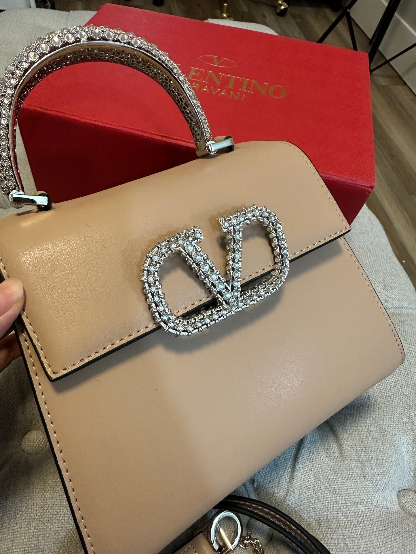 Valentino MIRROR beige bag