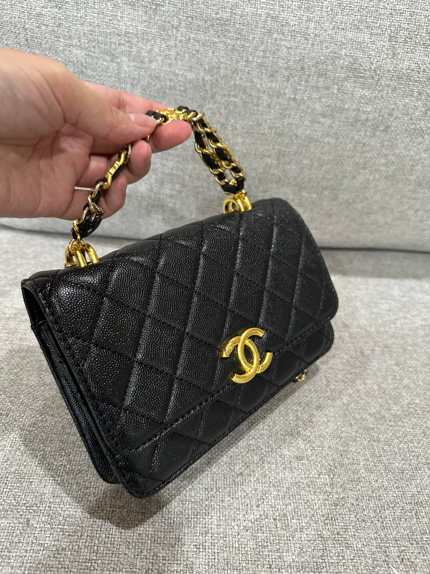 Chanel black chain bag