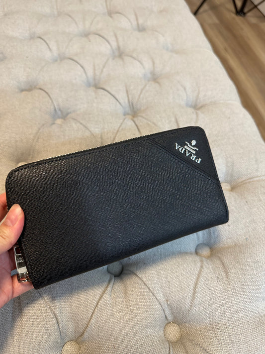 Prada black long wallet