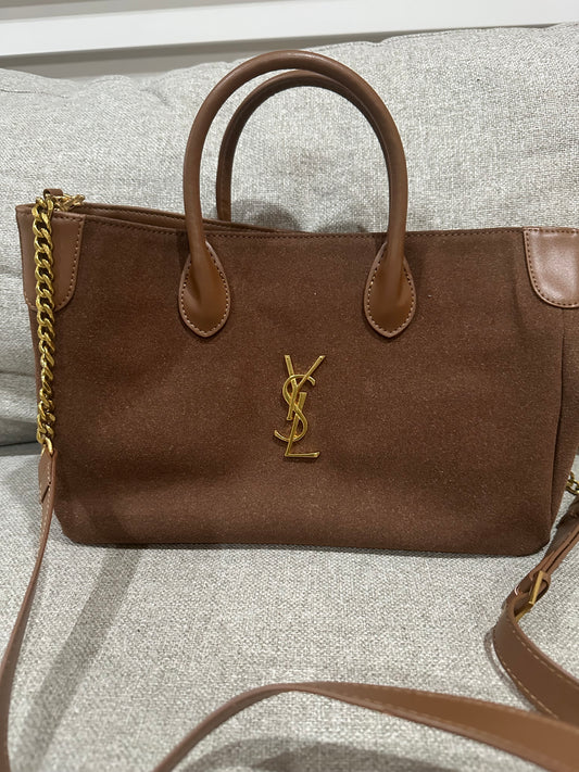 YSL brown suede bag vs