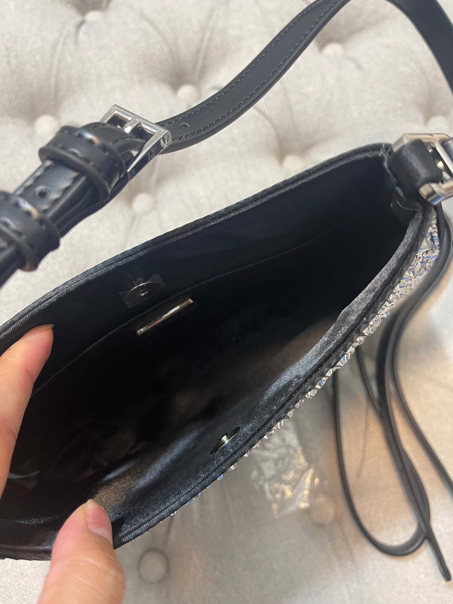 Prada black sparkly shoulder bag