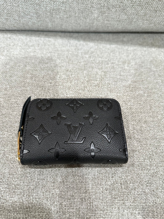 LV black mini zip wallet