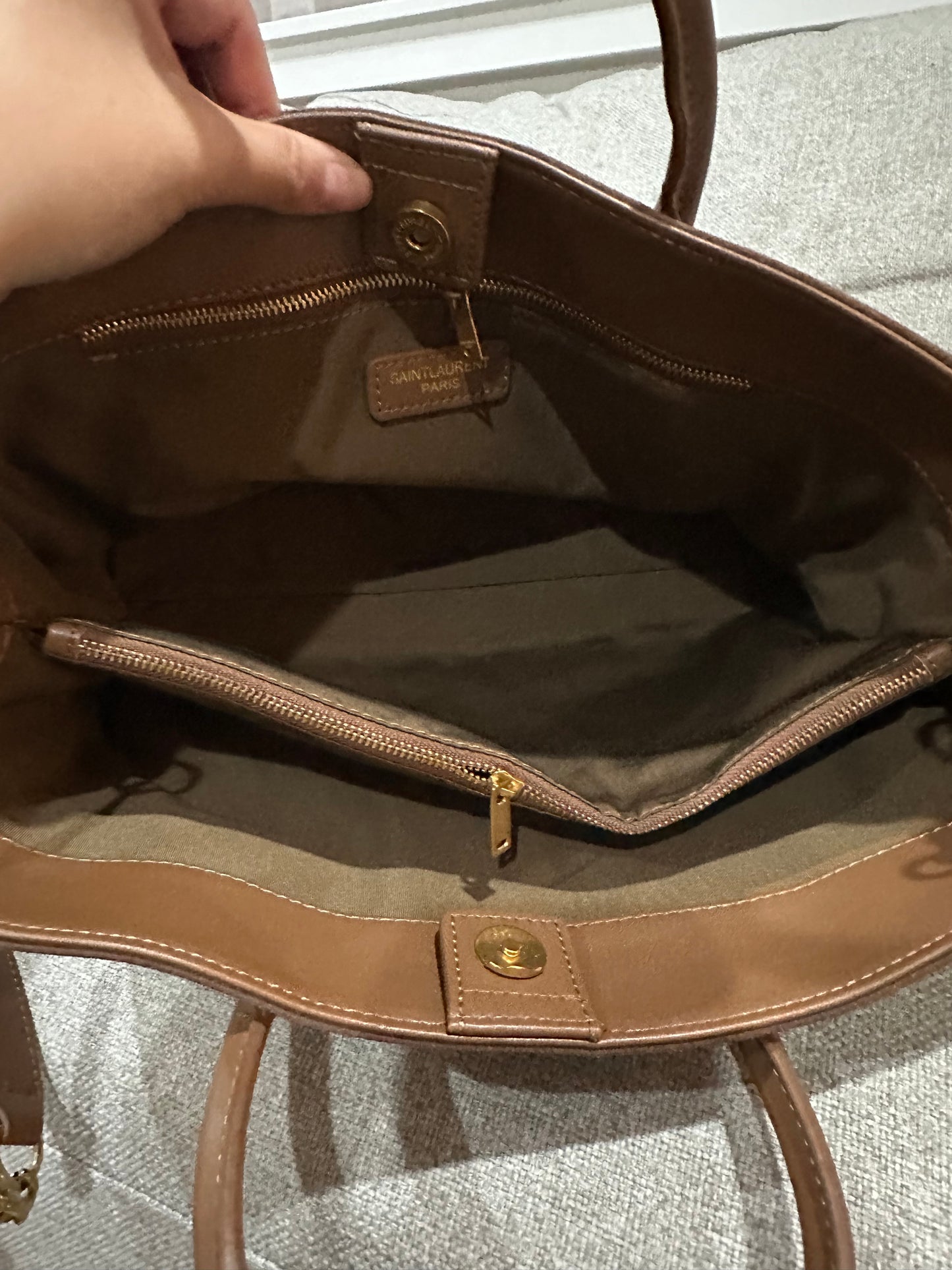 YSL brown suede bag vs