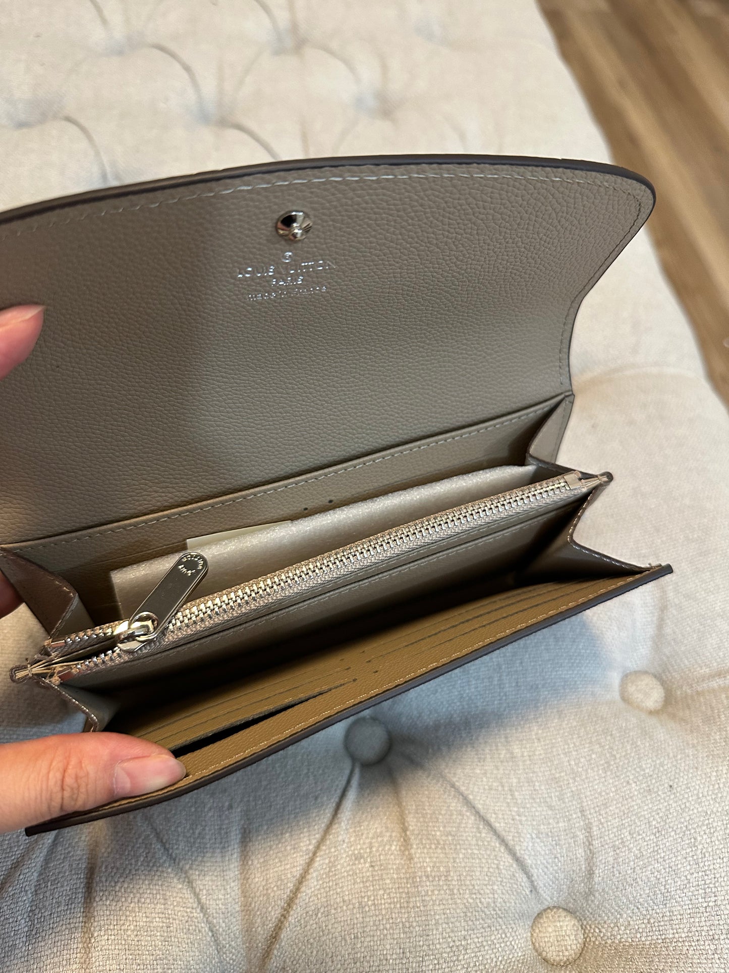 LV brown long wallet