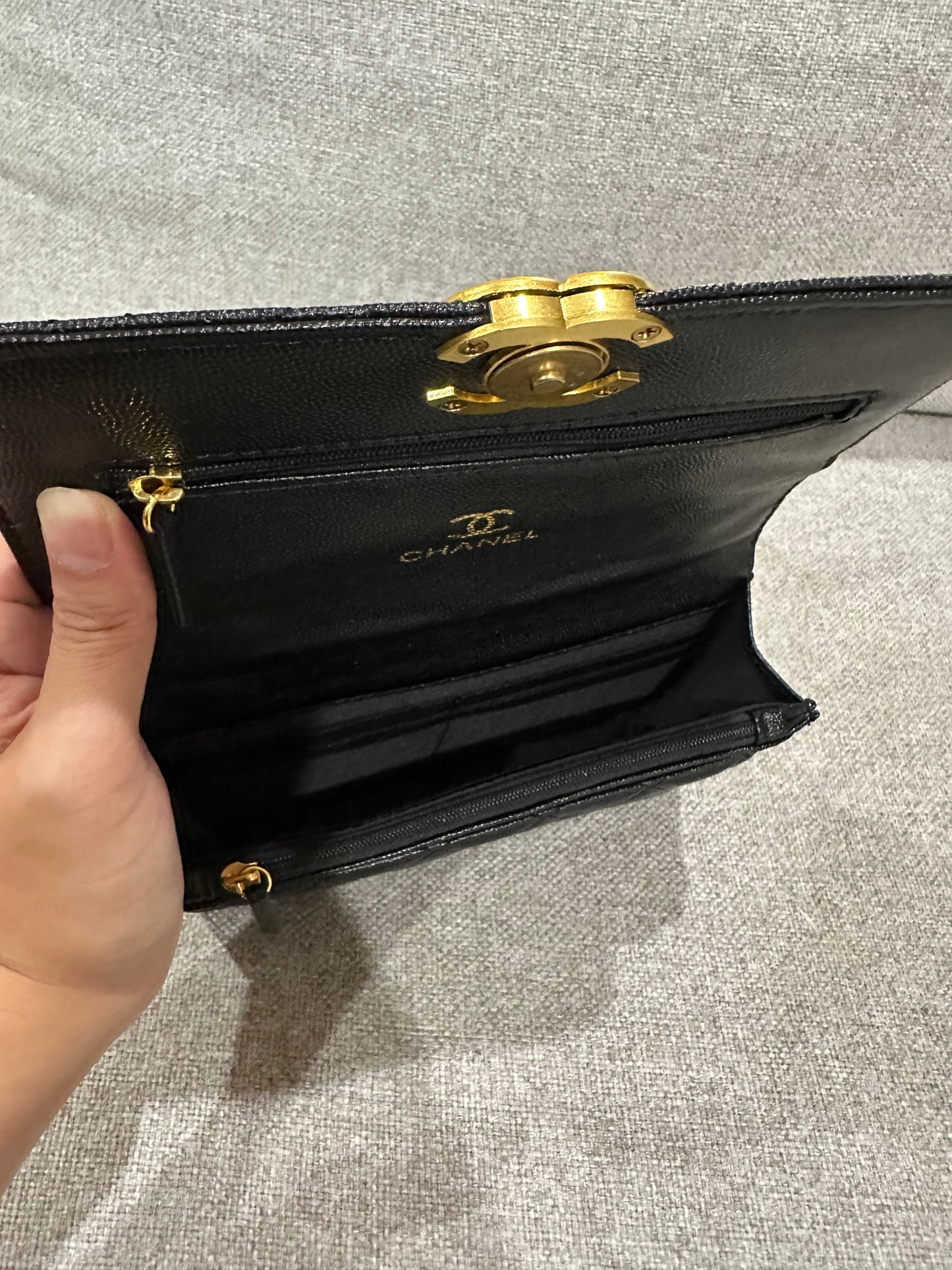 Chanel black chain bag