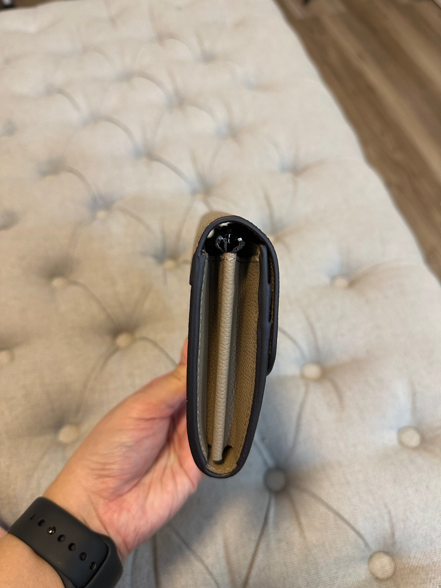 LV brown long wallet