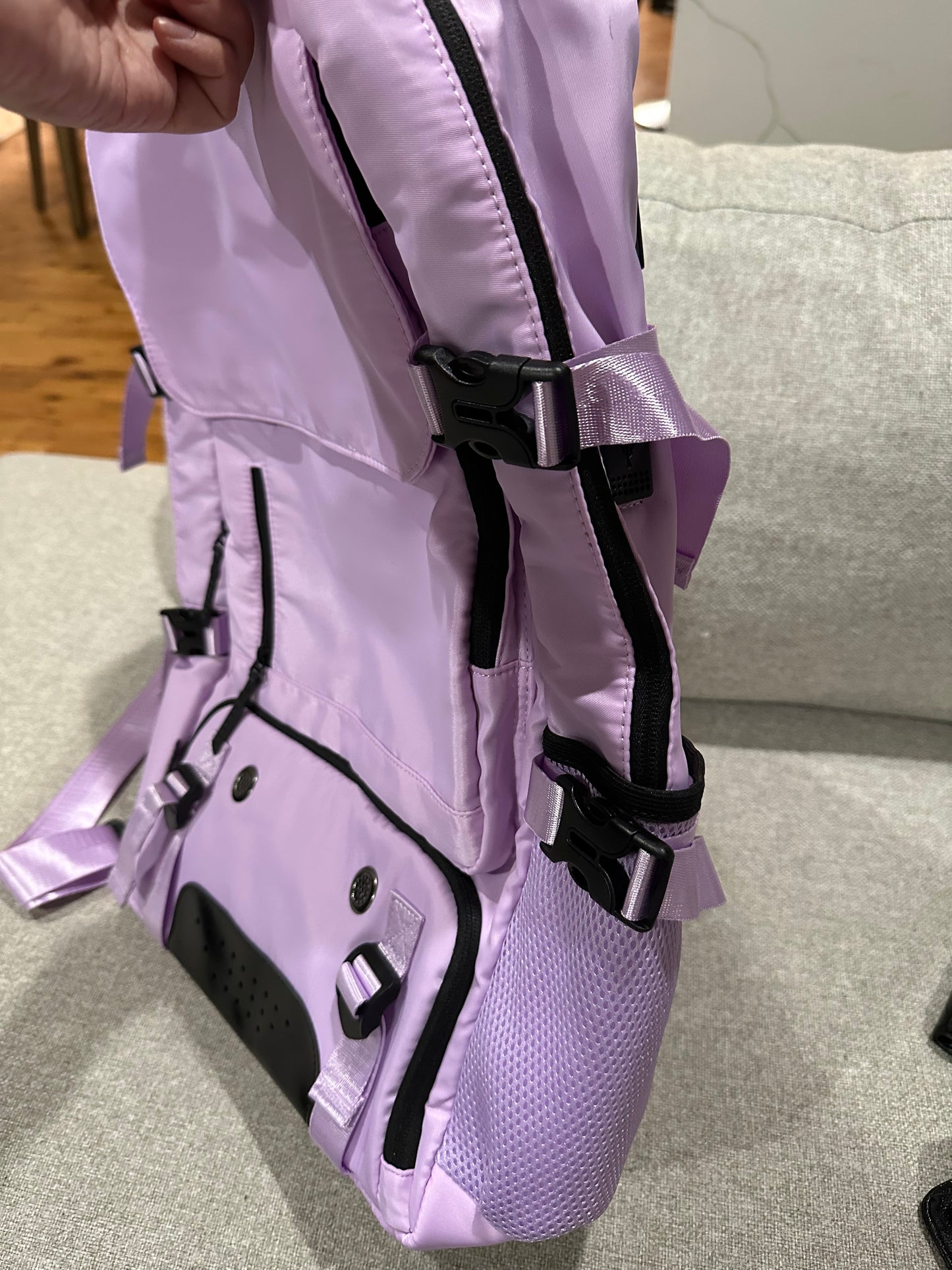 Purple travel backpack