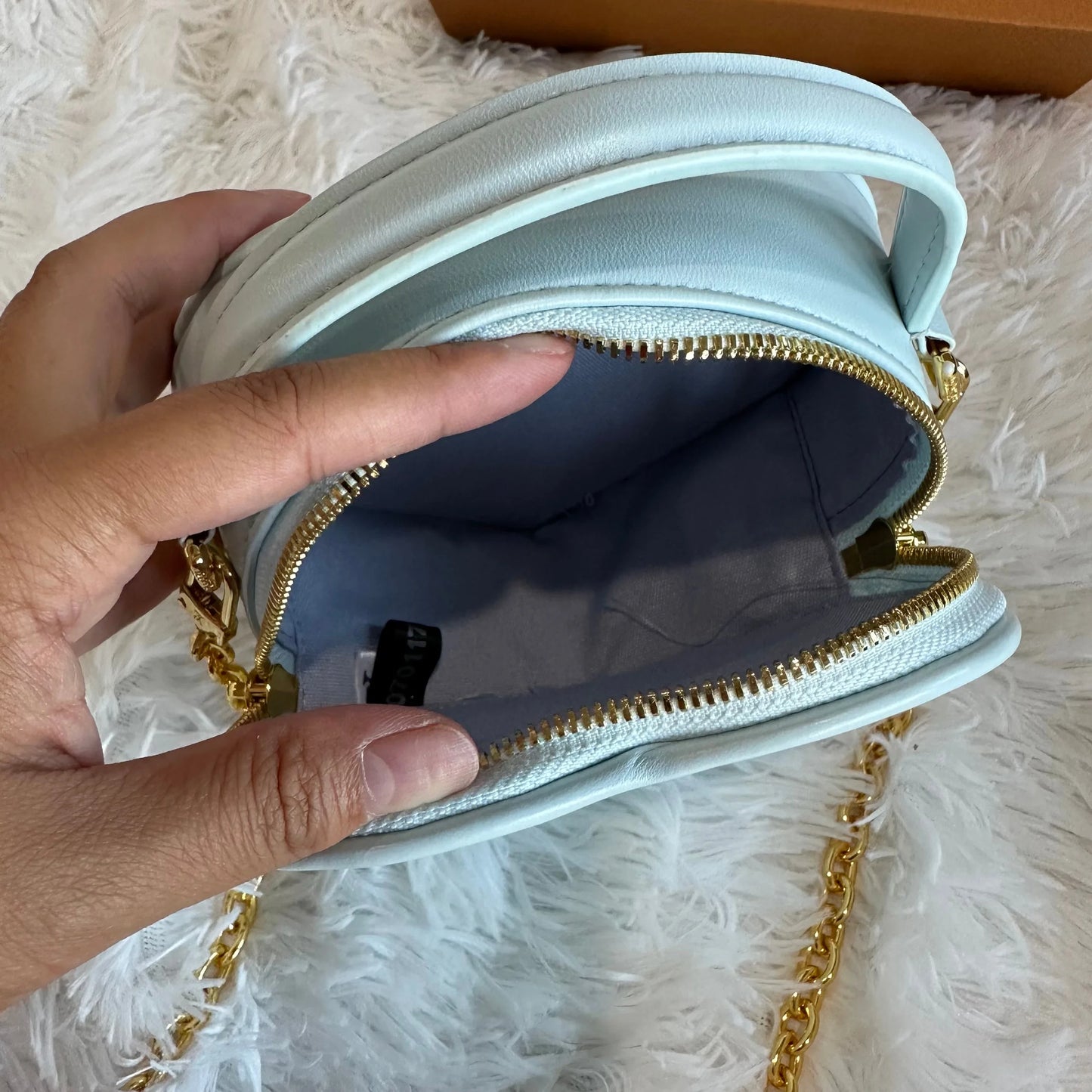 Lv heart blue bag