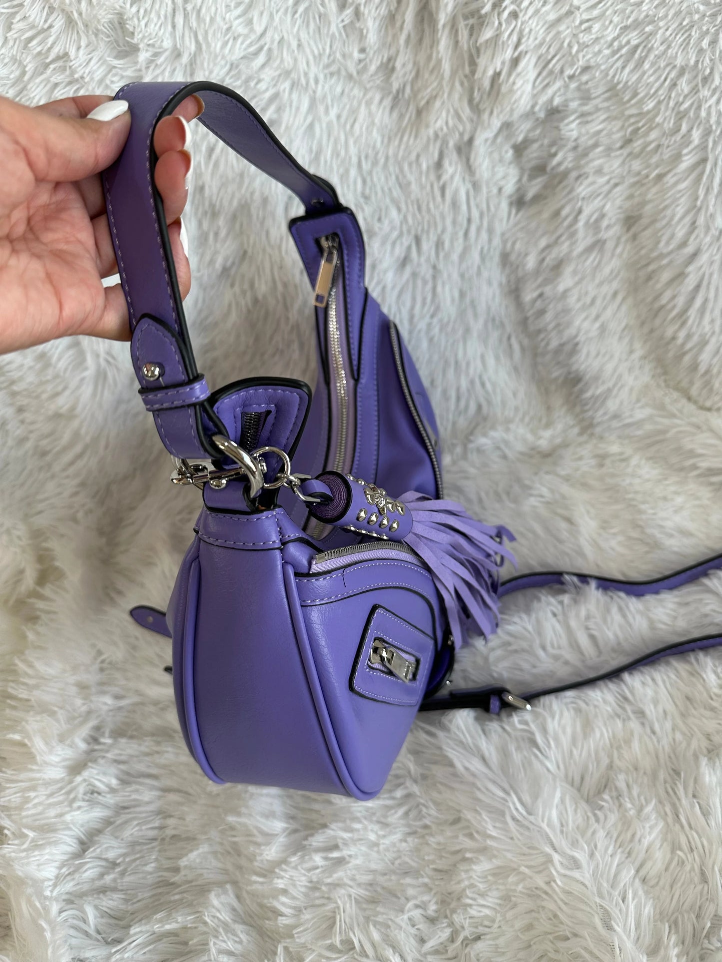 Versace purple shoulder bag