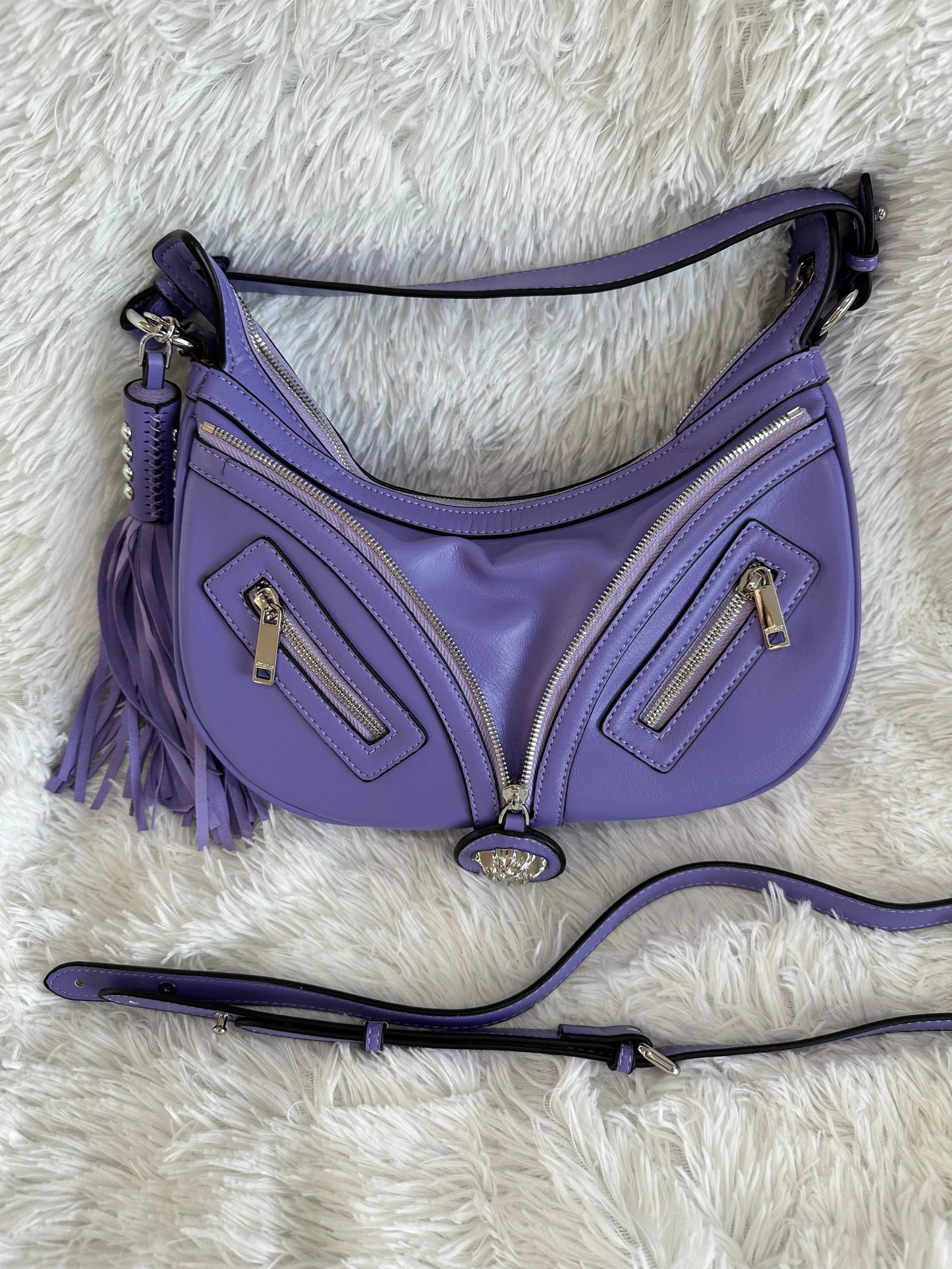 Versace purple shoulder bag