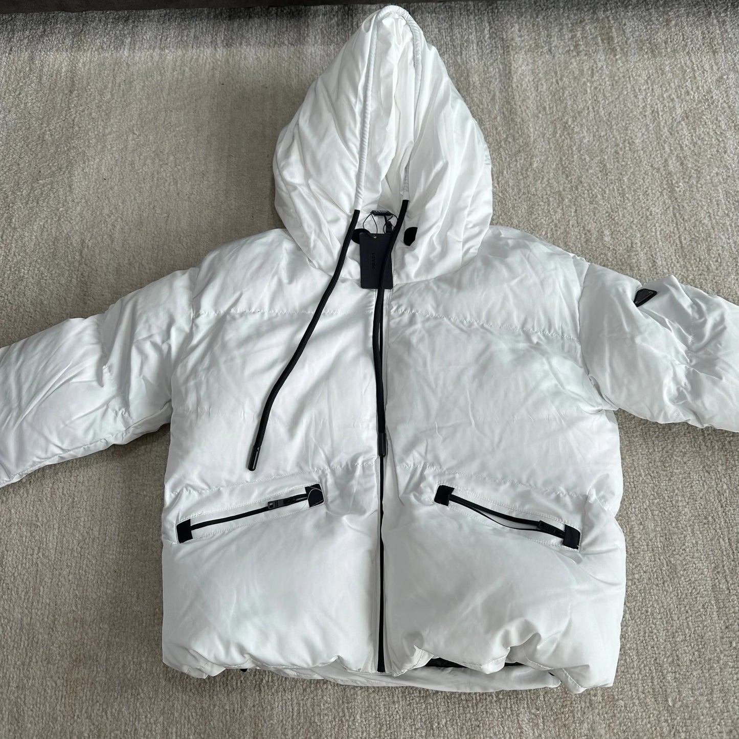 Prada puffy white jacket - medium