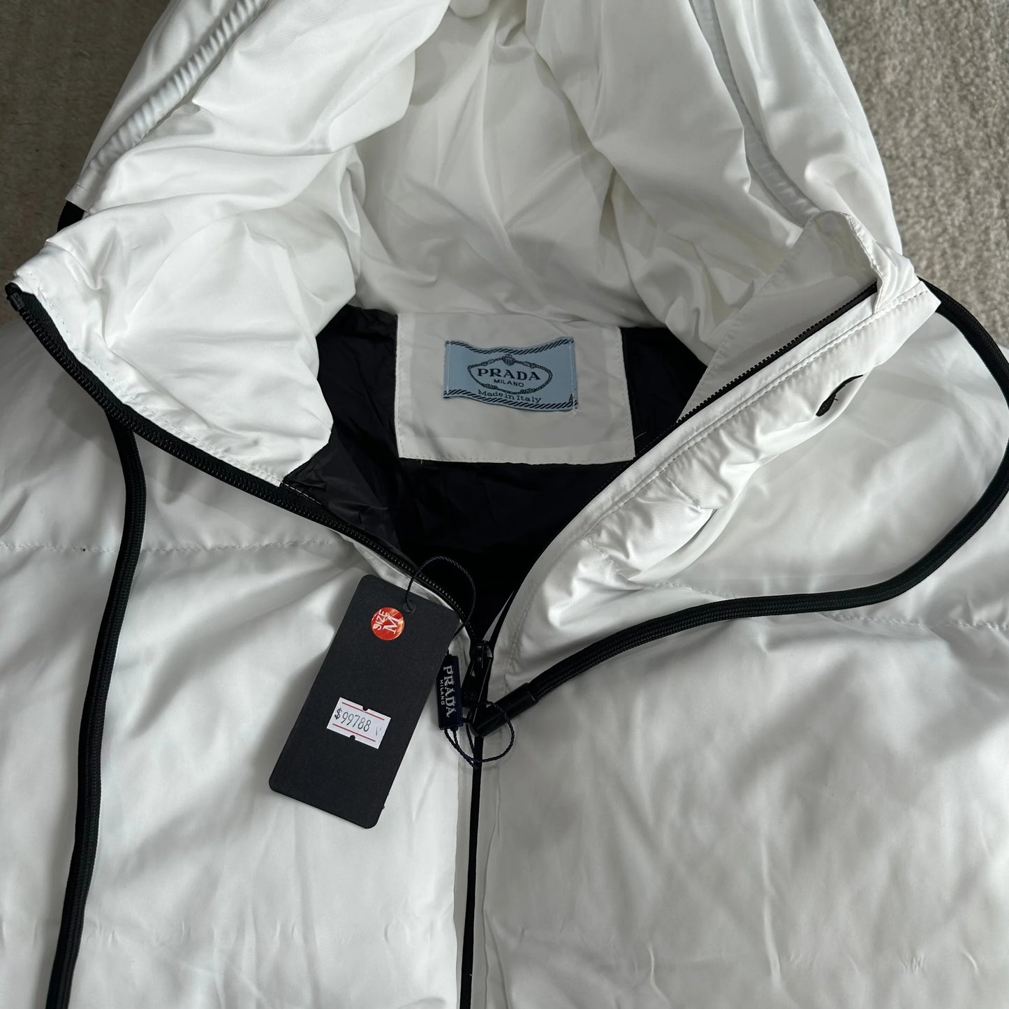 Prada puffy white jacket - medium