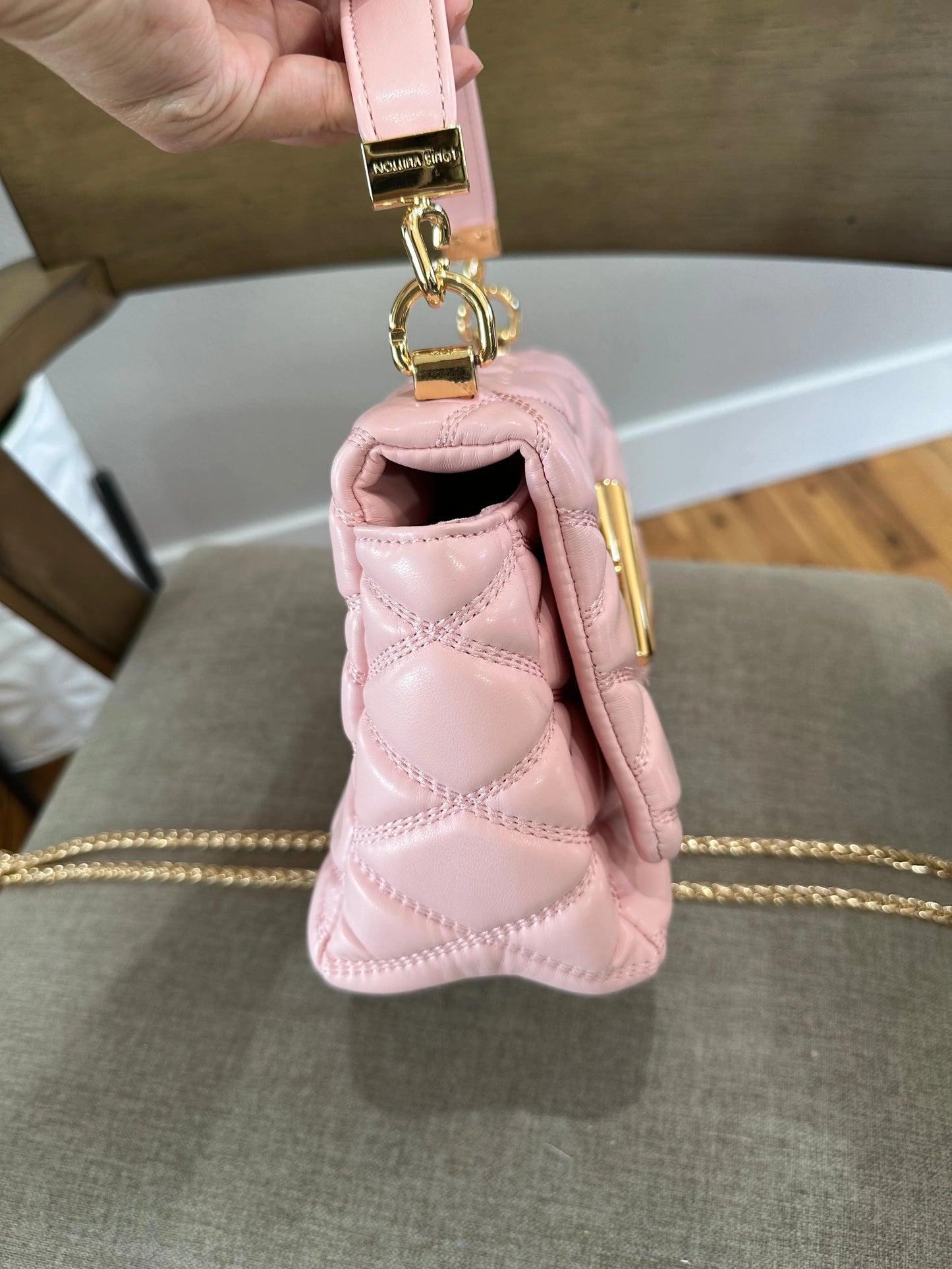 LV pink puffy twist bag