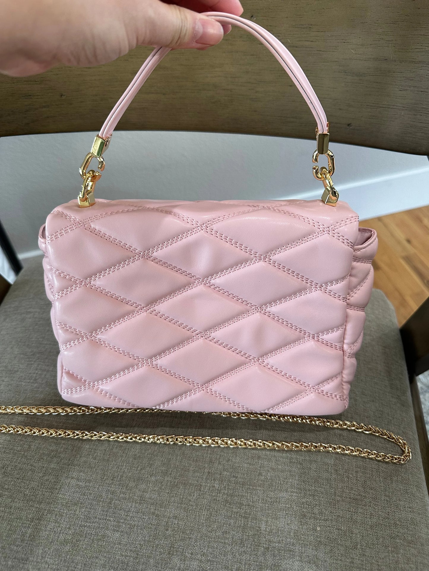 LV pink puffy twist bag